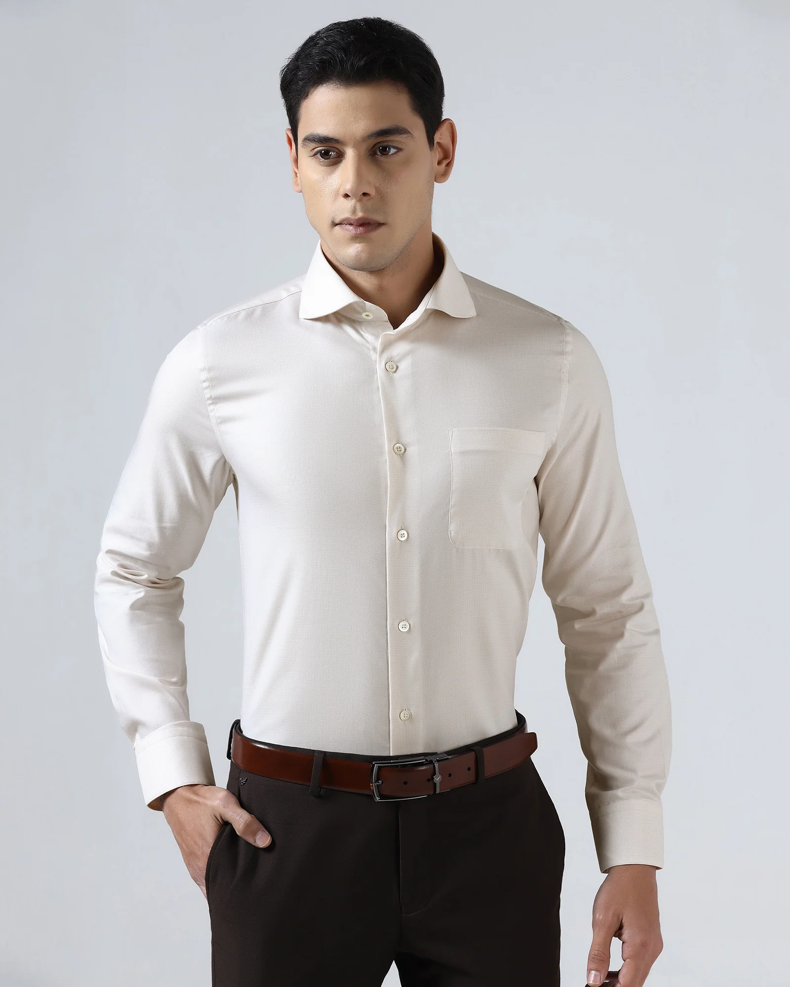 Beige Luxe Check Shirt - Guide - Image 8