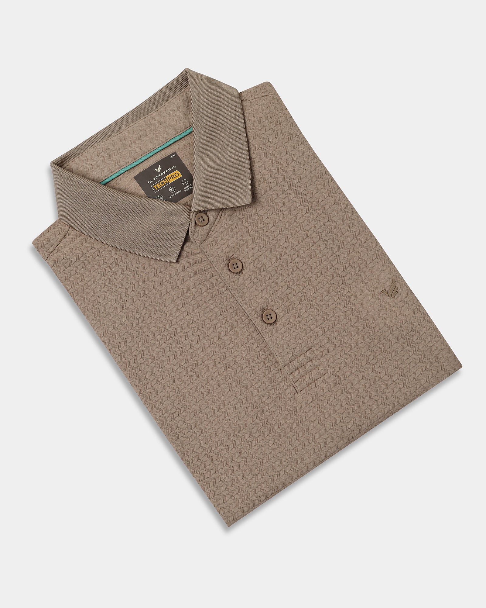 Beige TechPro Jacquard Polo - Holt - Image 5