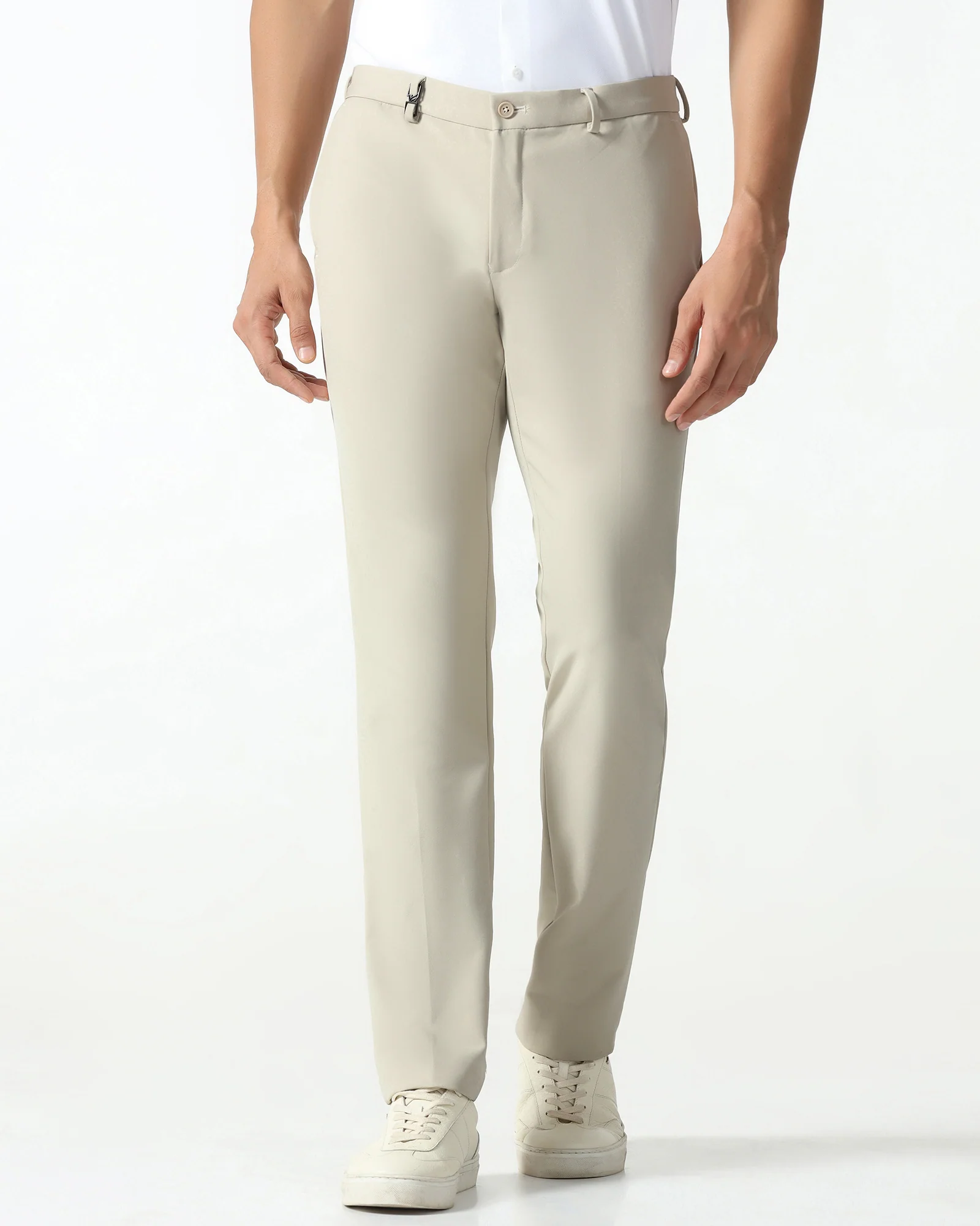 Beige Techpro Solid Trouser - Ashley - Image 3