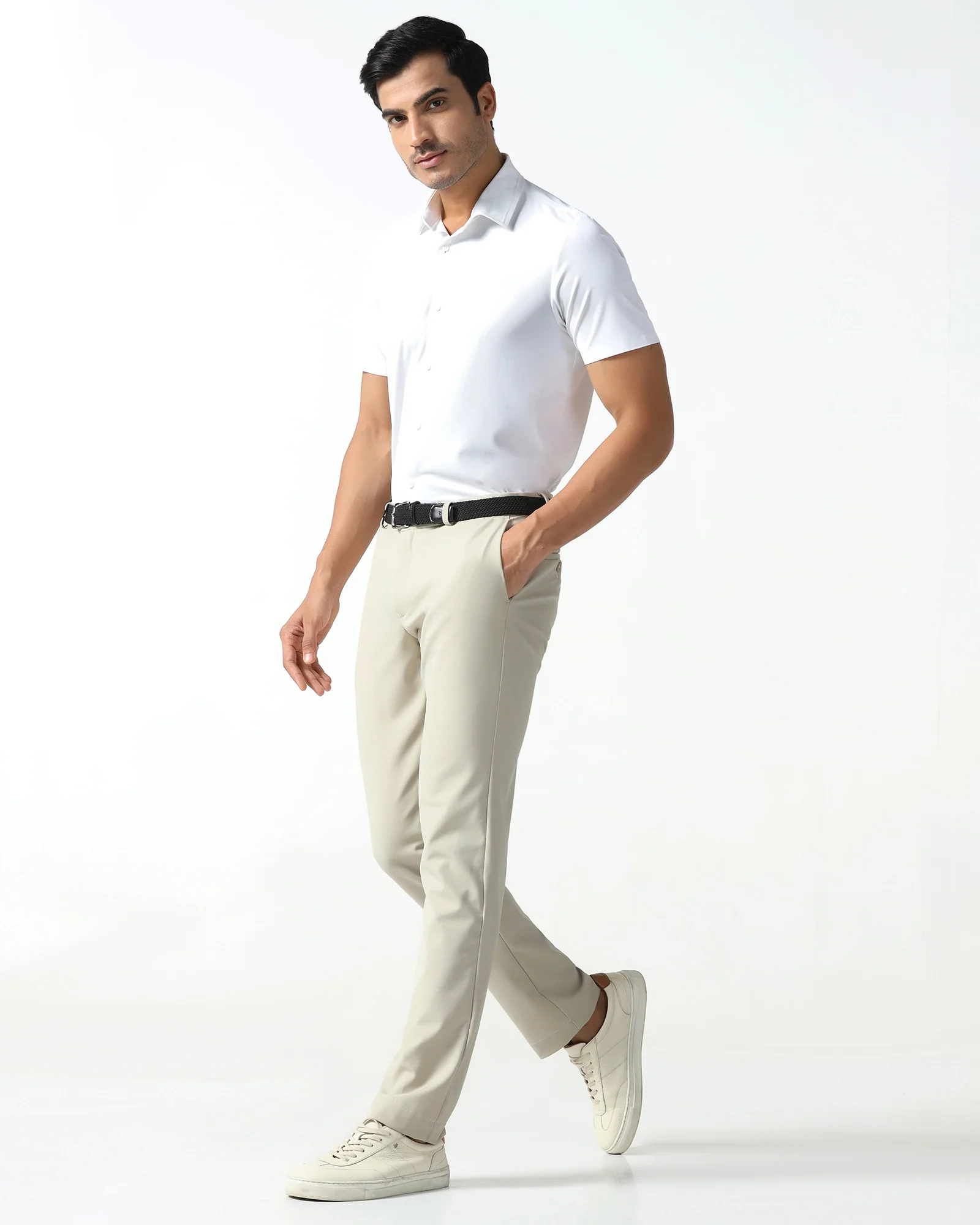 Beige Techpro Solid Trouser - Ashley - Image 7