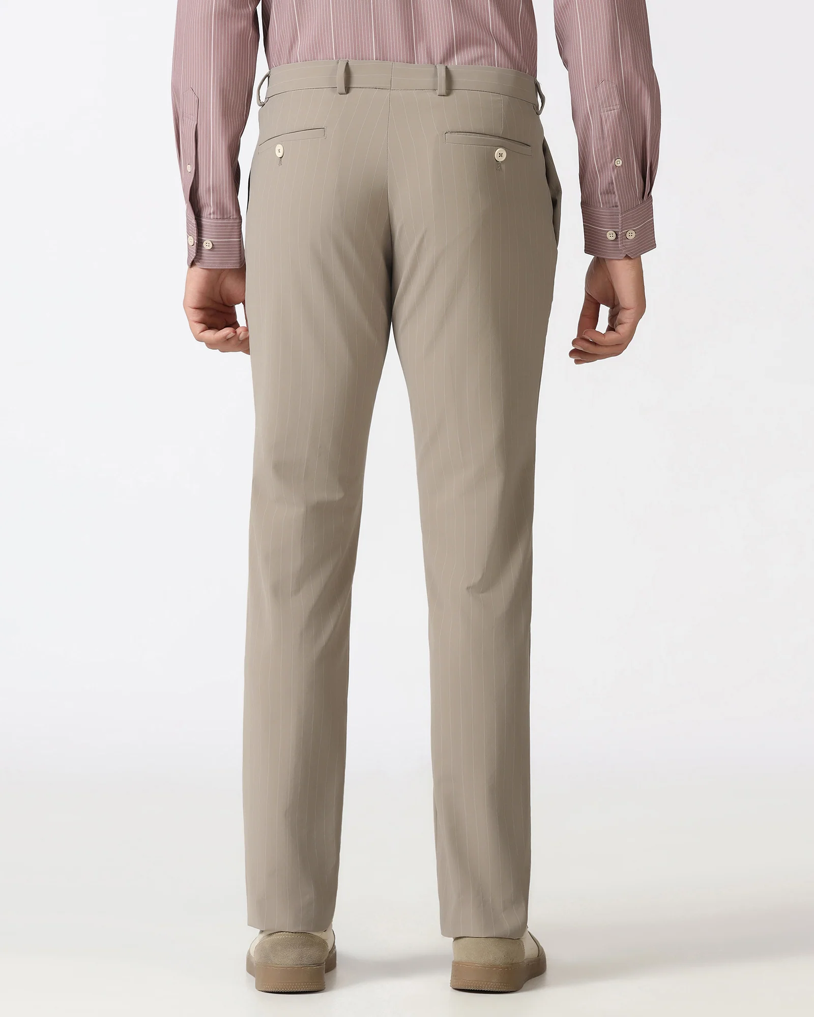 Beige TechPro Stripe Trouser - Brut - Image 2