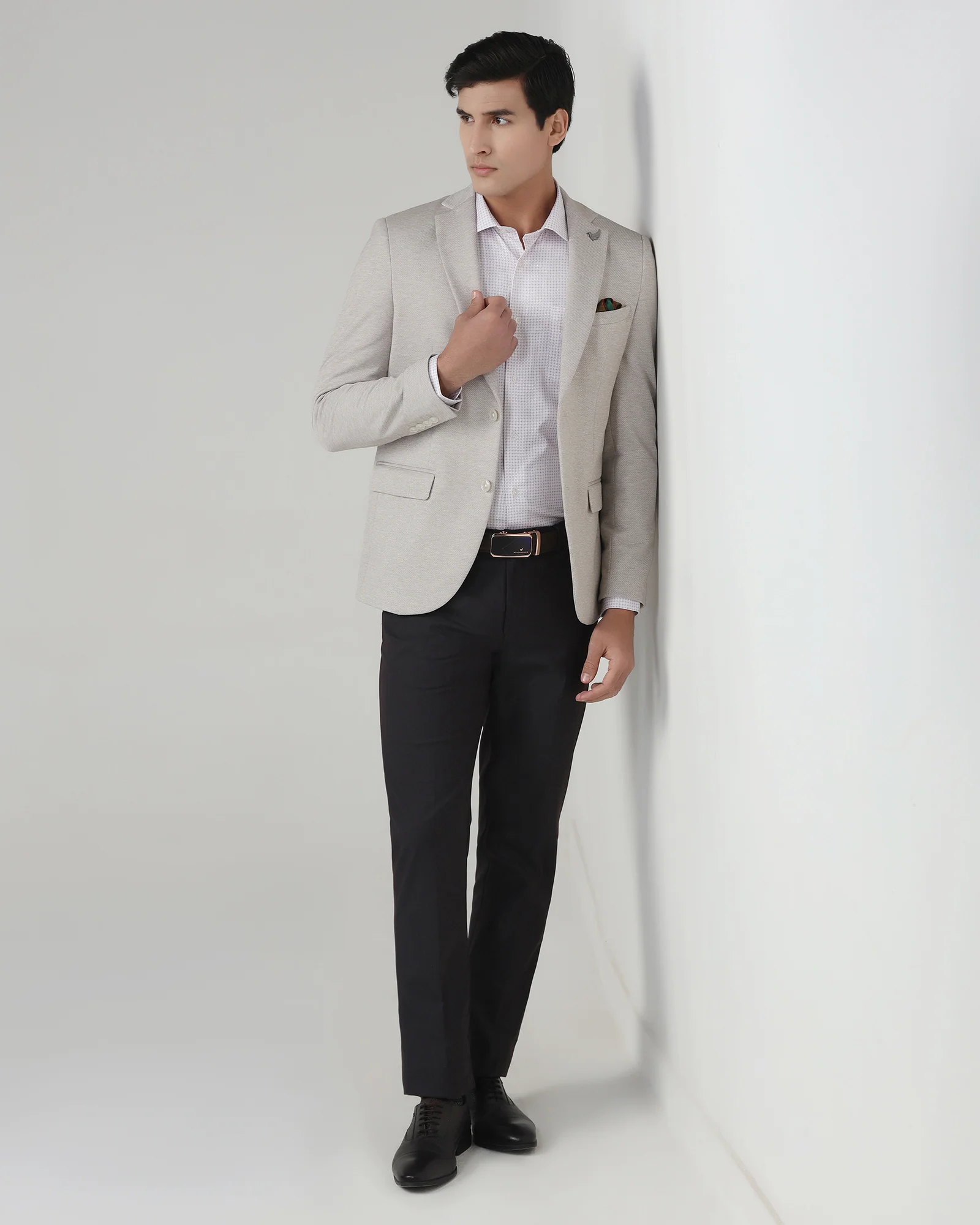 Beige Textured Blazer - Declan - Image 7