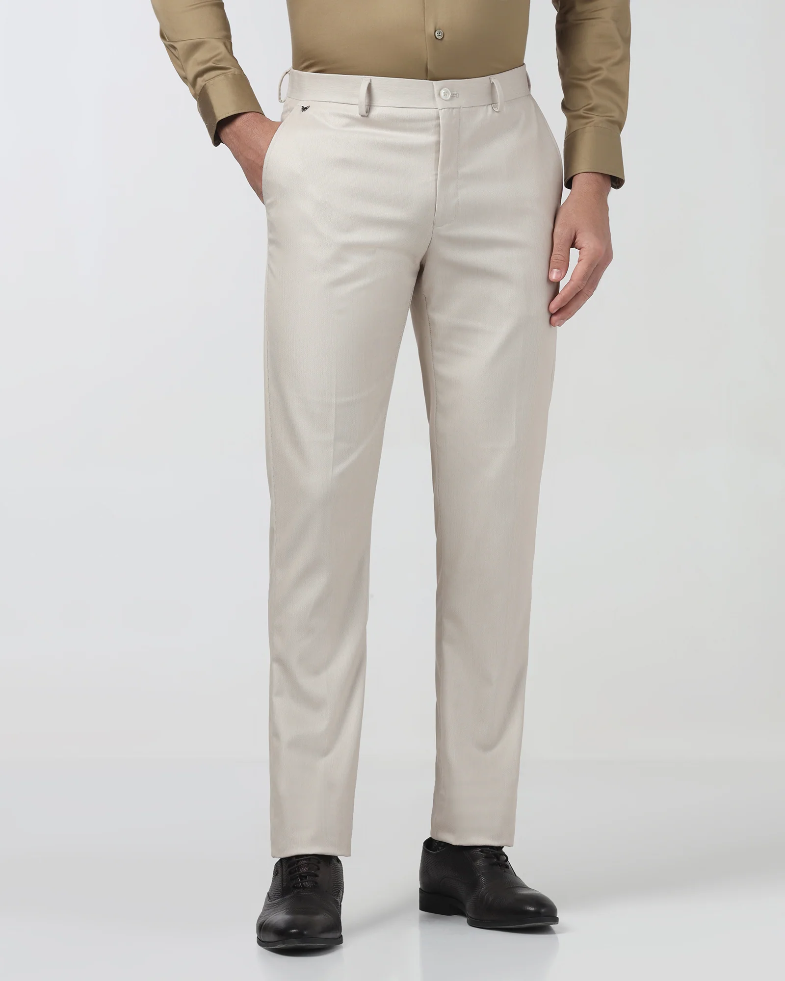 Beige Textured Trouser - Kylian