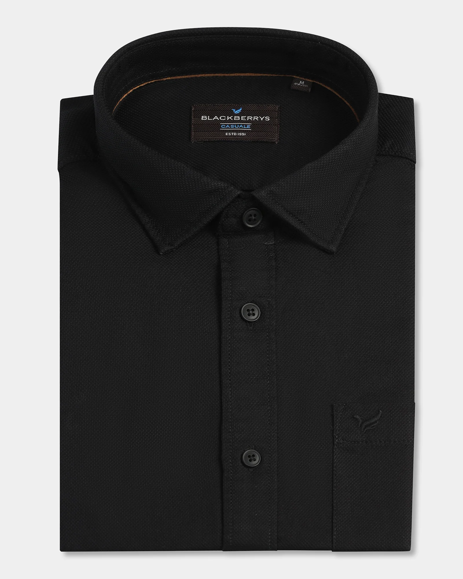 Black Half Sleeve Textured Shirt - Caty - Image 5