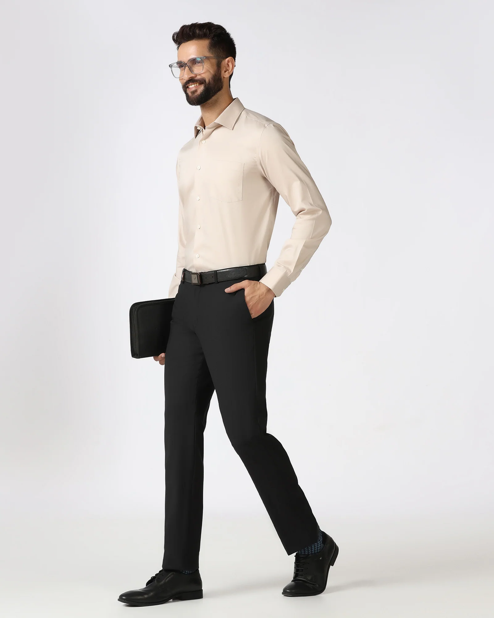 Black Luxe Check Trouser - Portwine - Image 5
