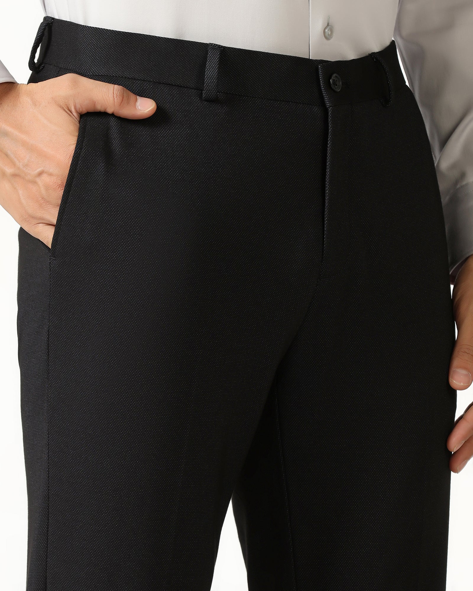 Black Must Haves Textured Trouser - Miggins - Image 4