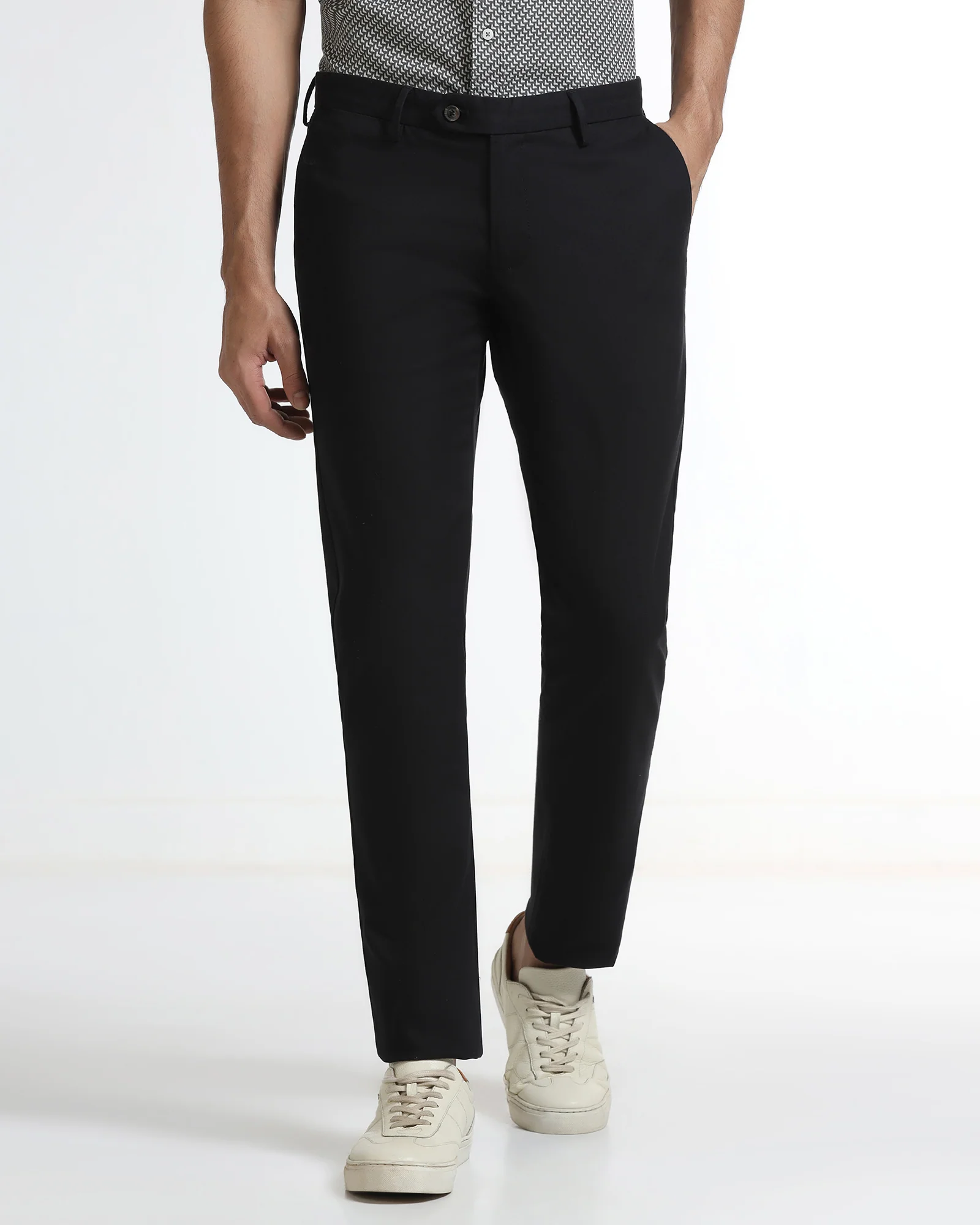 Black Unwrinkle Solid Khakis - Tigris - Image 3