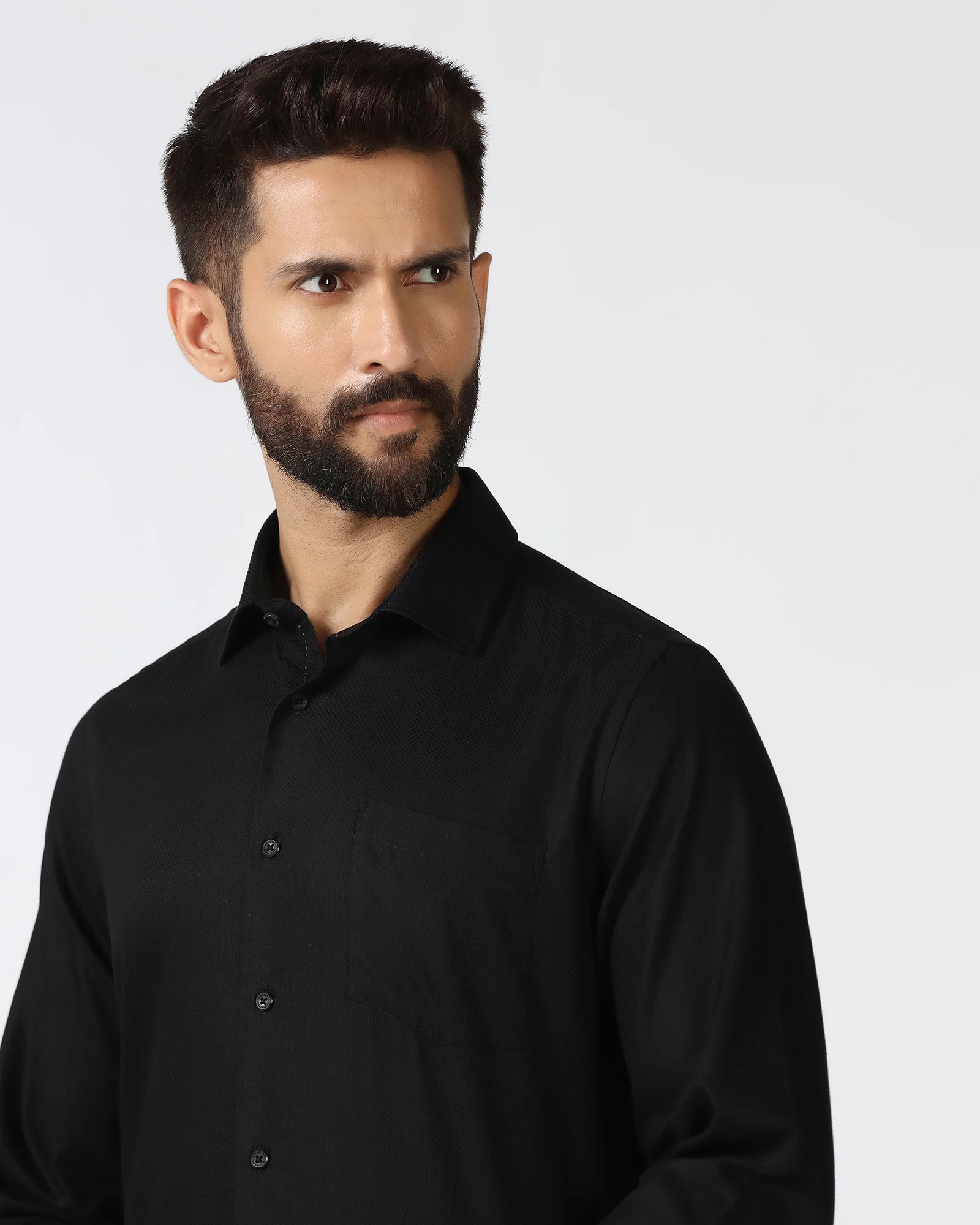 Black Non Iron Textured Shirt - Destine - Image 4