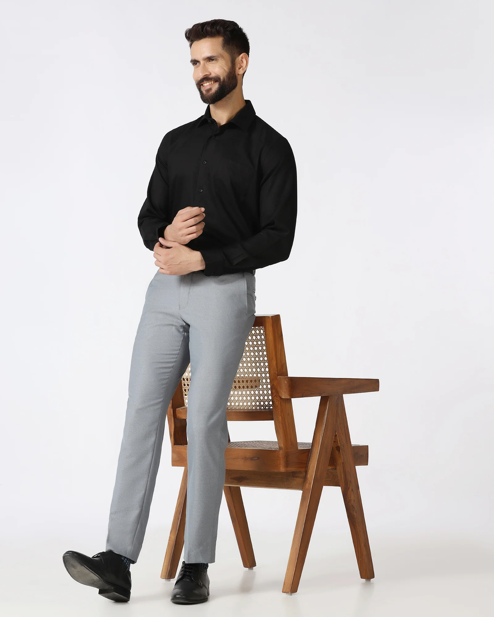 Black Non Iron Textured Shirt - Destine - Image 8