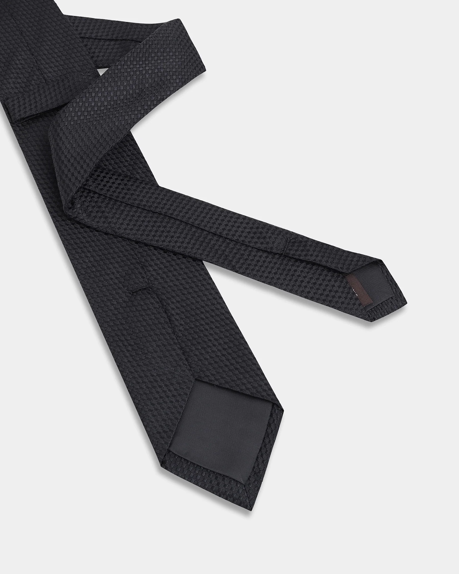Black Silk Jacquard Tie - Aglow - Image 3