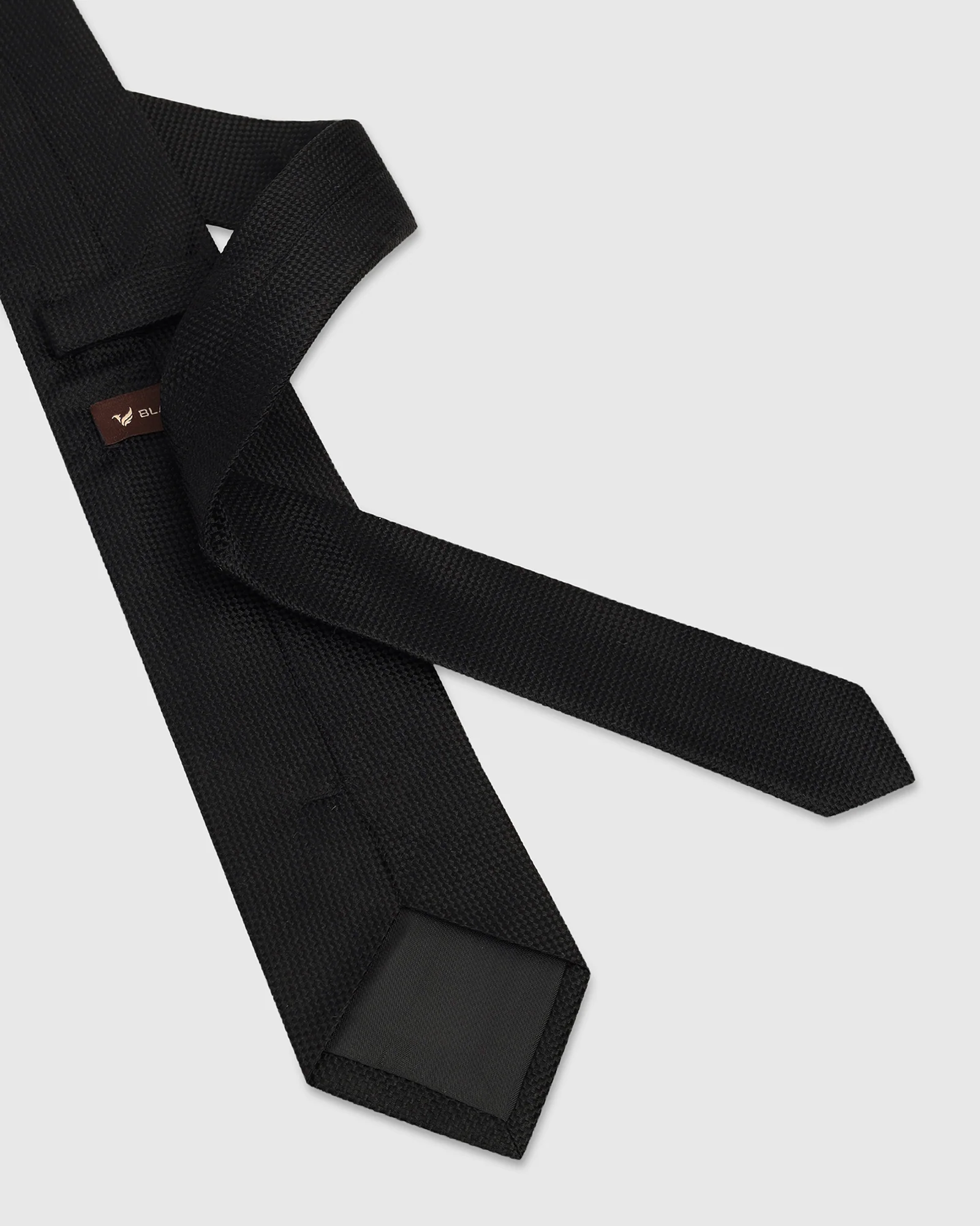 Black Silk Jacquard Tie - Waldorf - Image 4