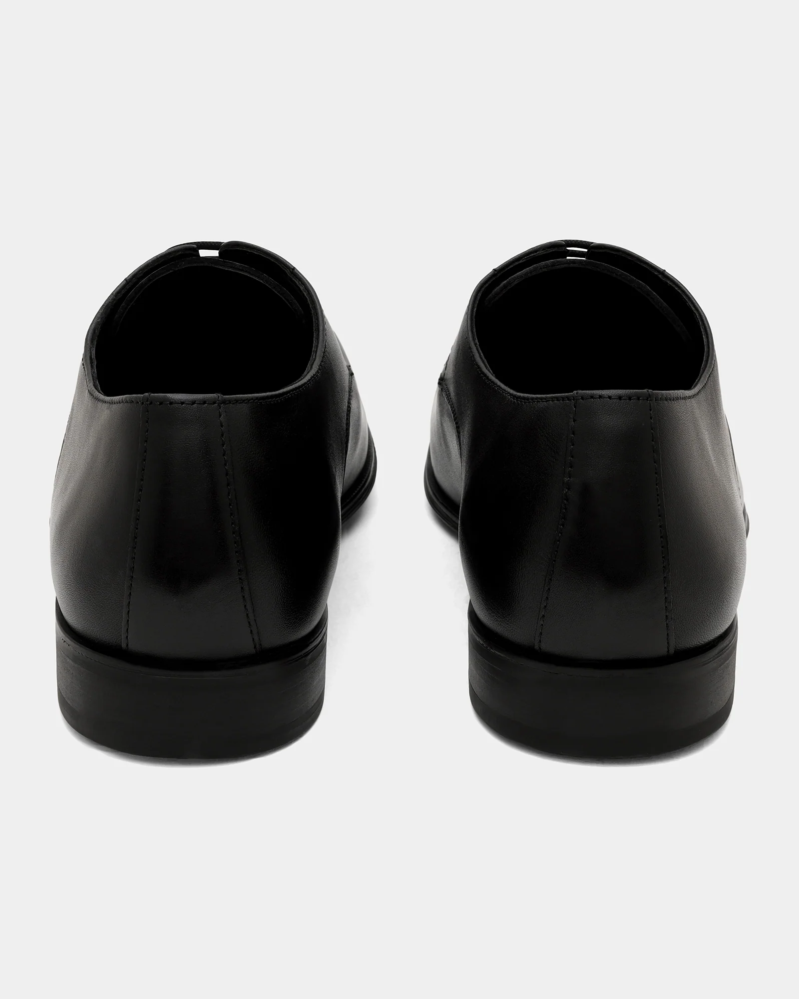 Black Solid Derby Shoes - Vachel - Image 4