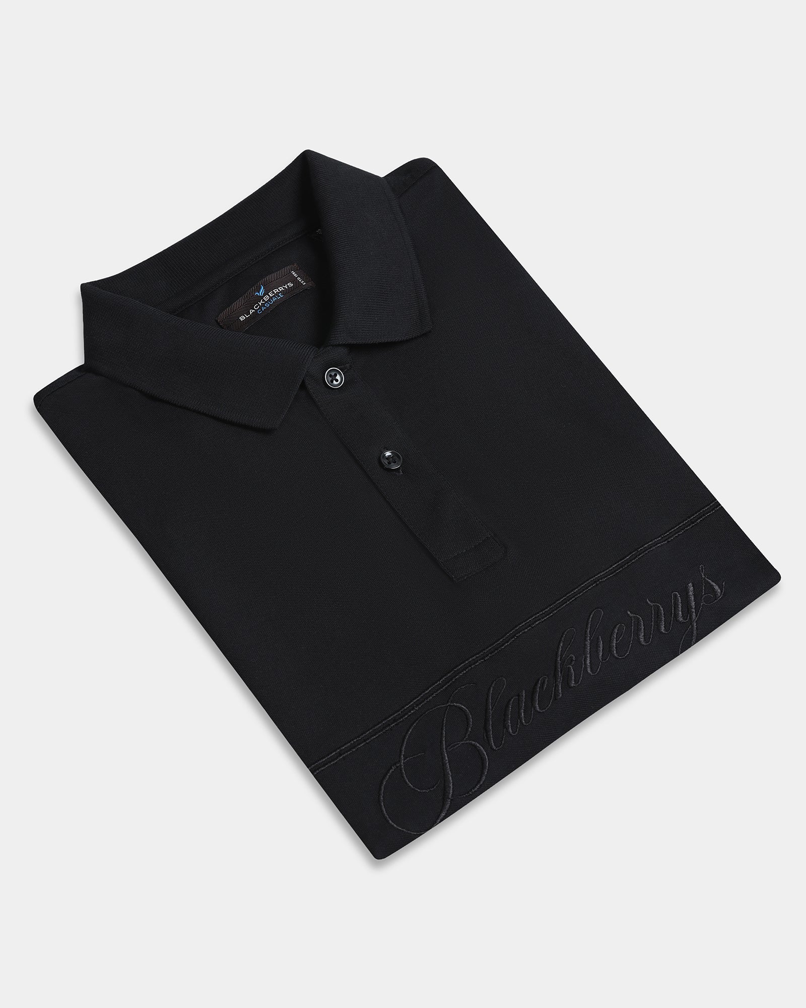Black Solid Polo - Grand - Image 5