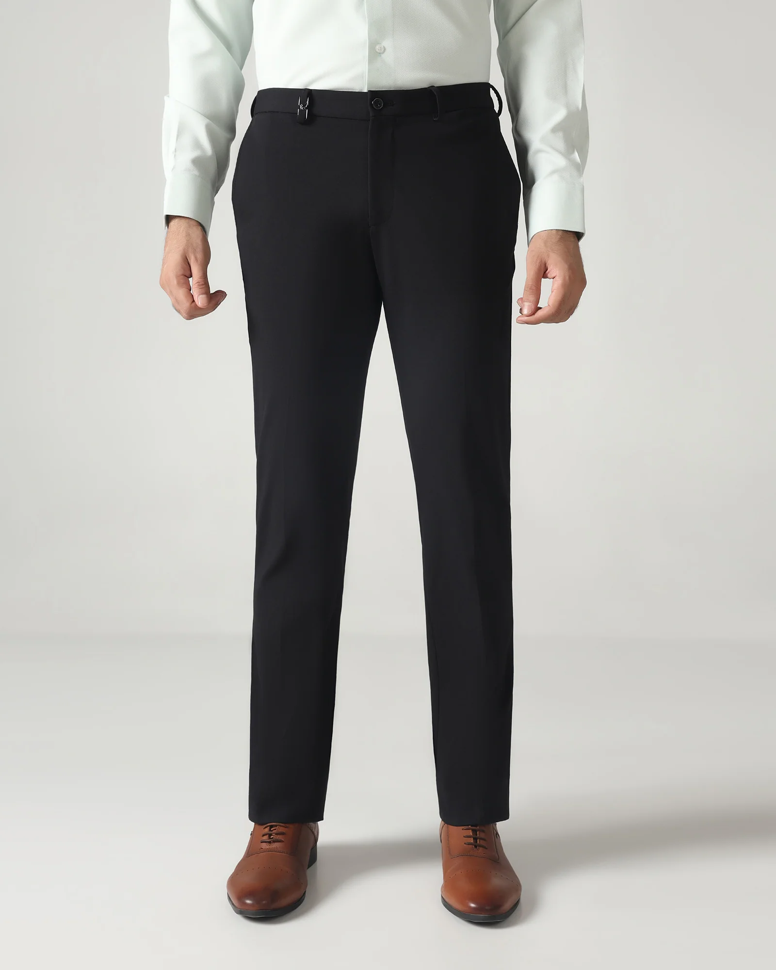 Black Solid Trouser - Oak - Image 3
