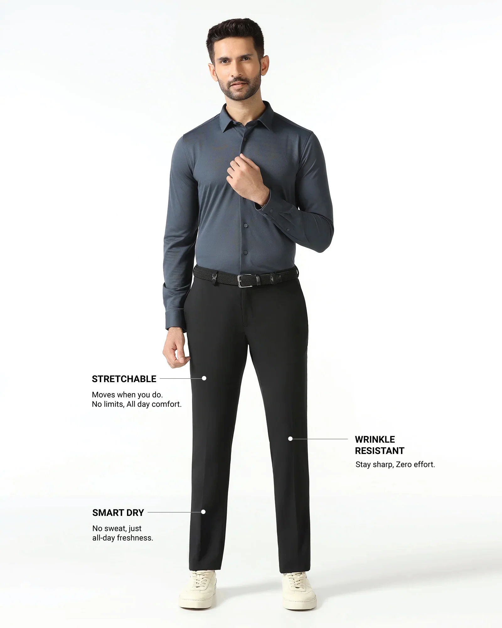 Black TechPro Solid Trouser - Dean