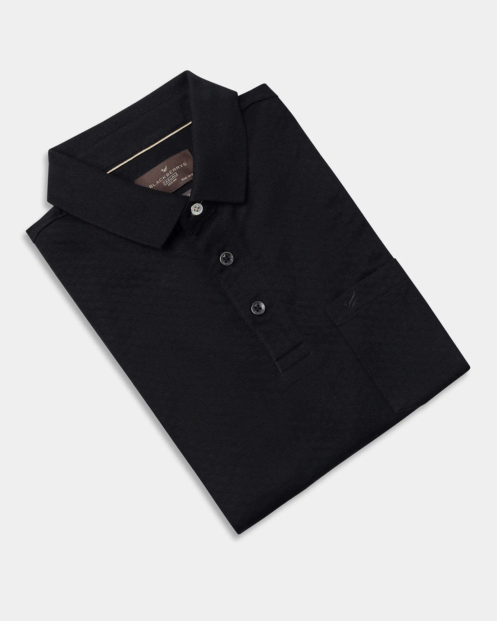 Black Textured Polo - Gama - Image 5