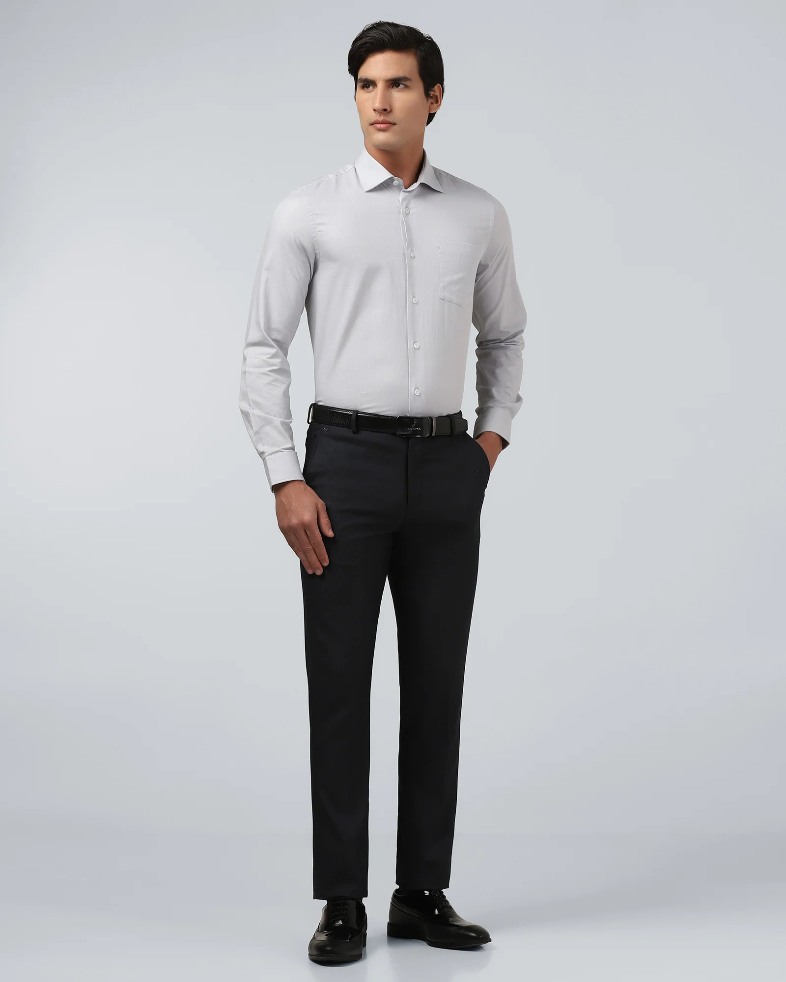 Black Textured Trouser - Alan