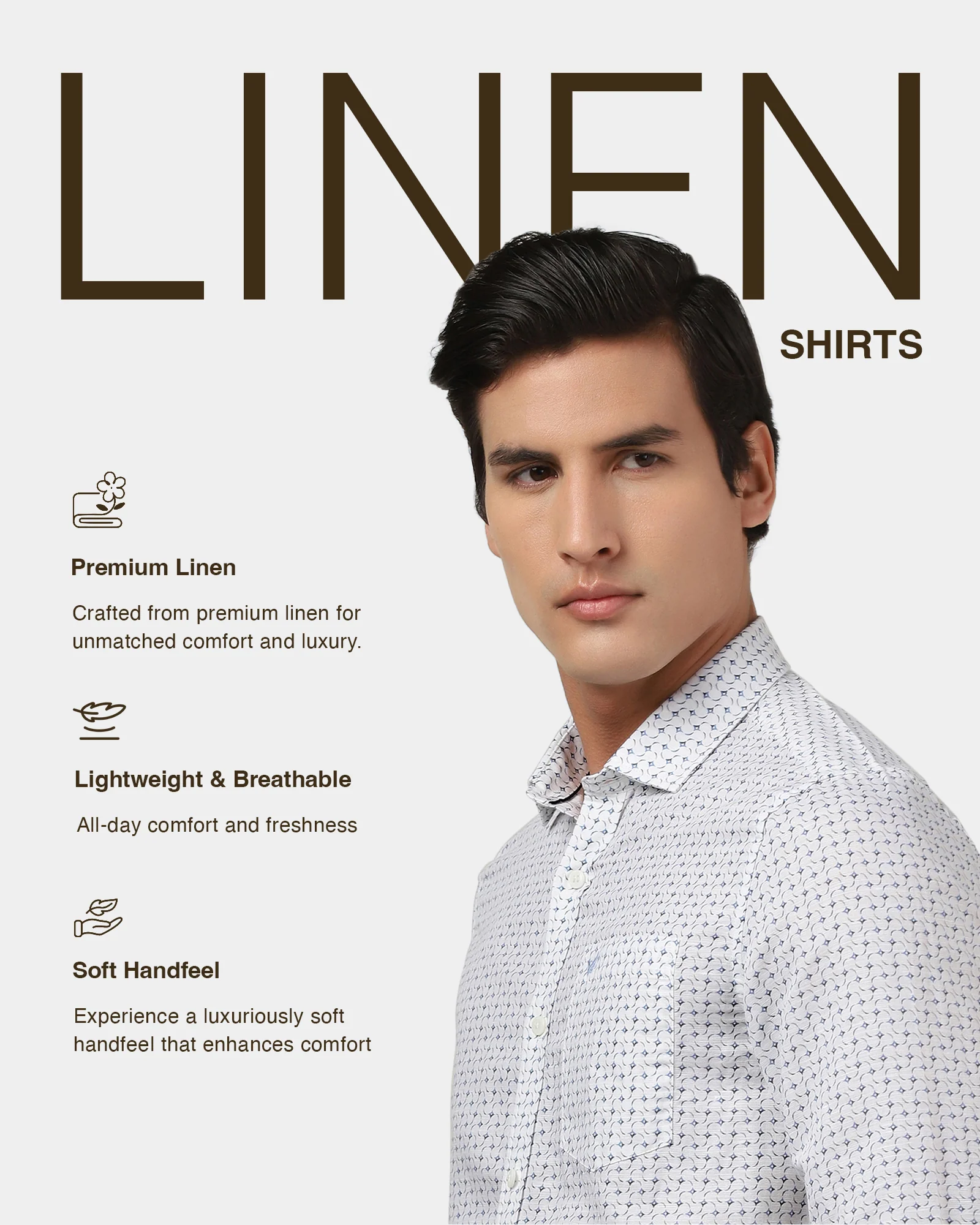 Blue Linen Printed Shirt - Silvano - Image 4