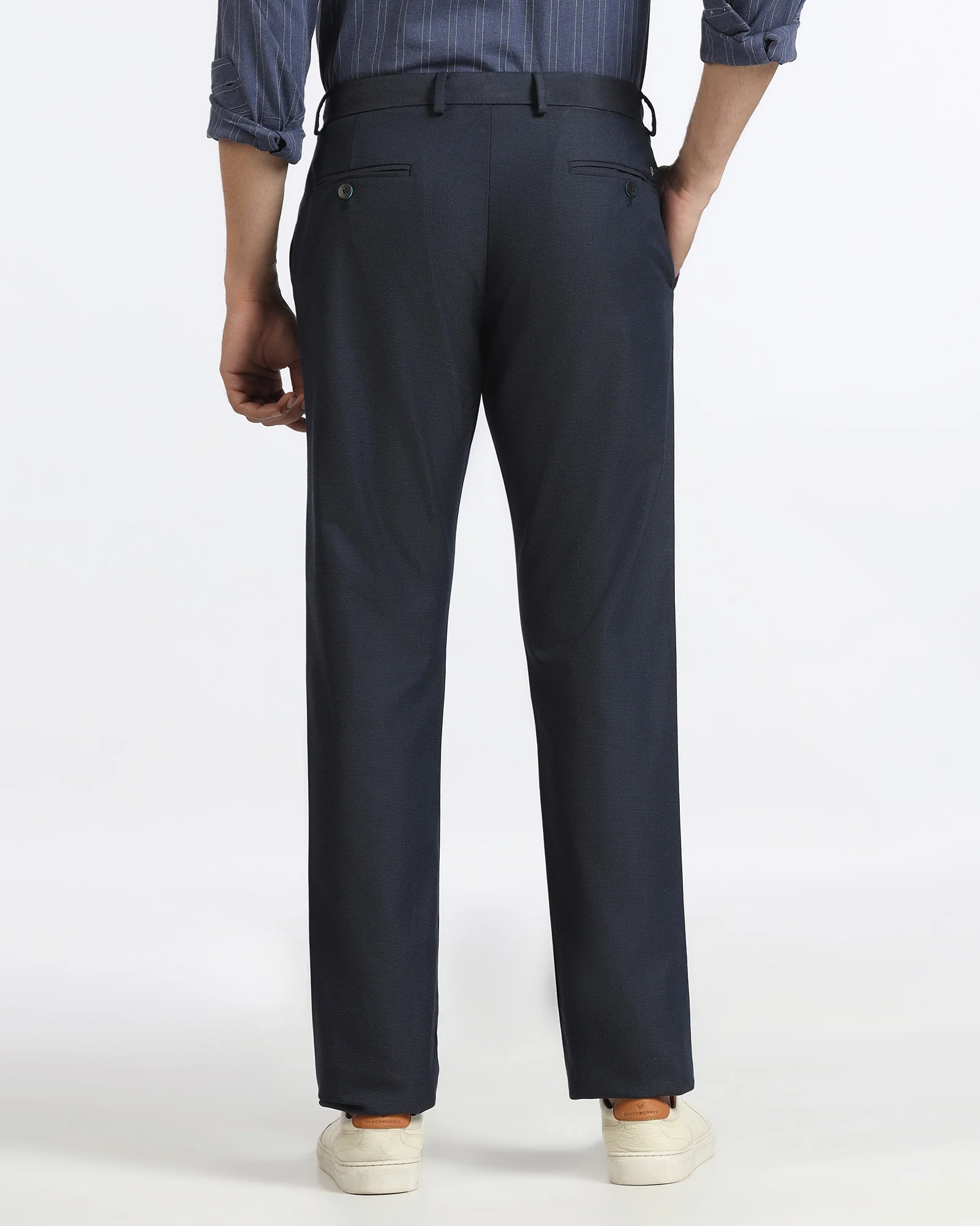 Blue Non Iron Textured Khakis - Ohio - Image 2