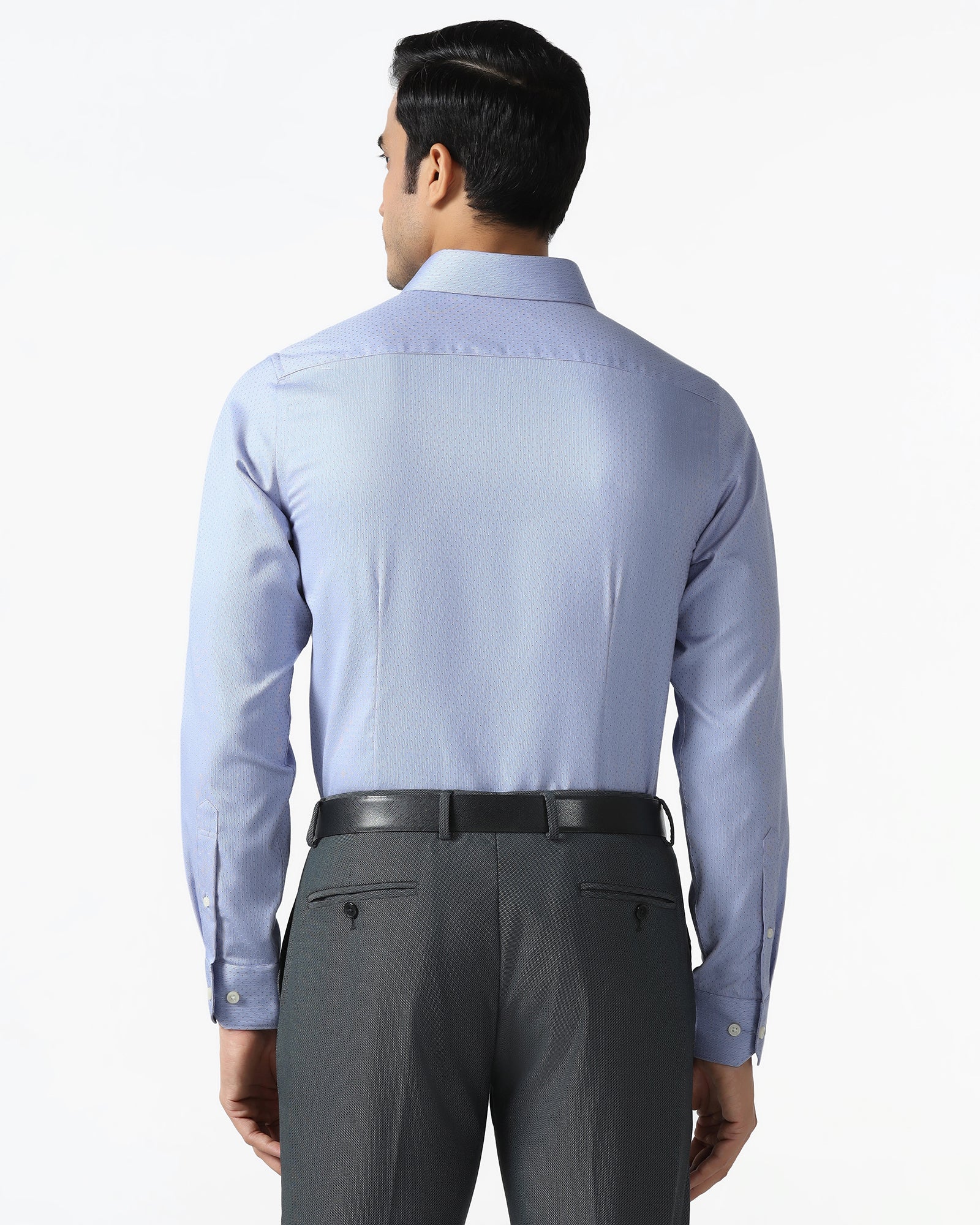 Blue Unwrinkle Textured Shirt - Relate - Image 2