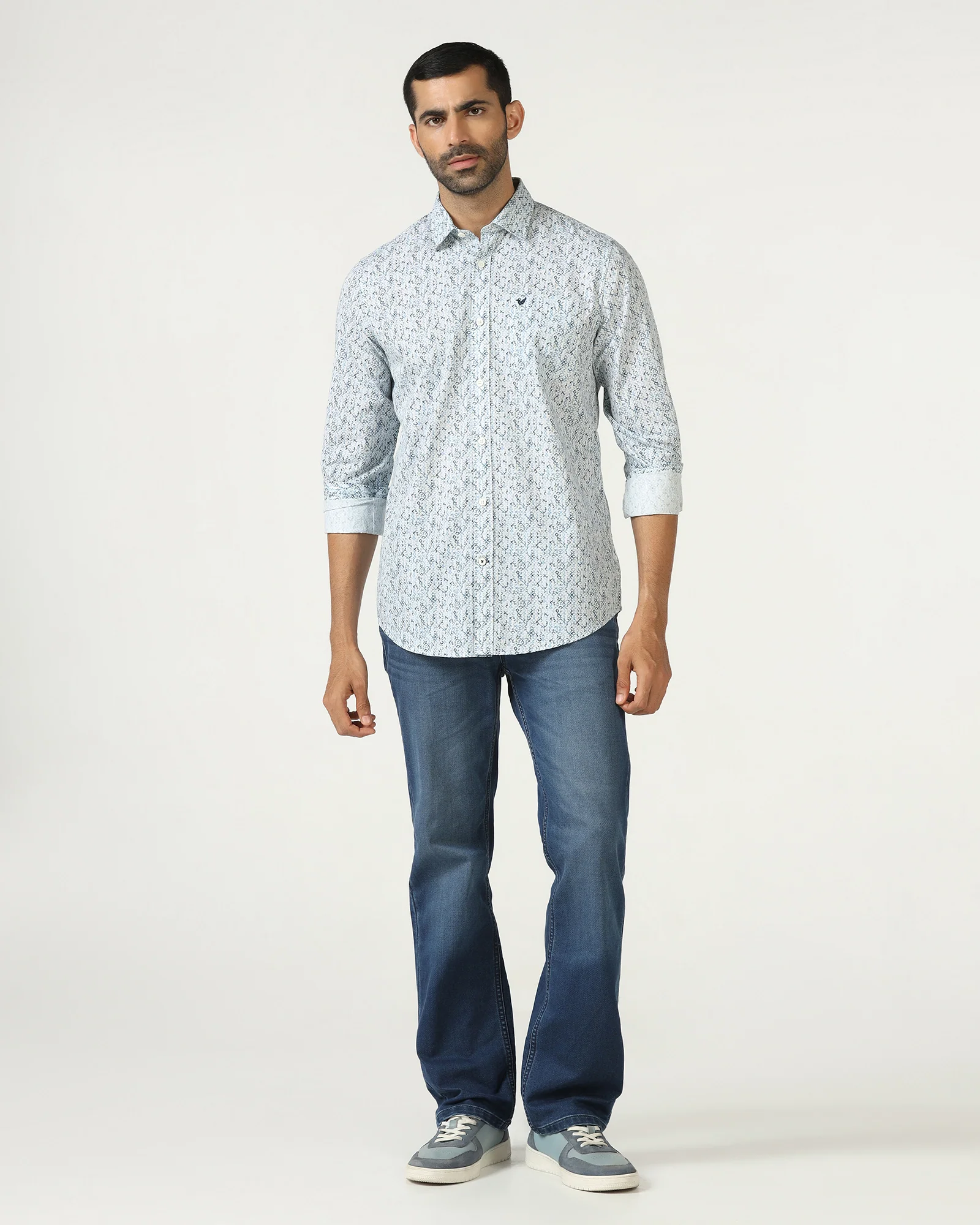 Blue Printed Shirt - Emeric - Image 3