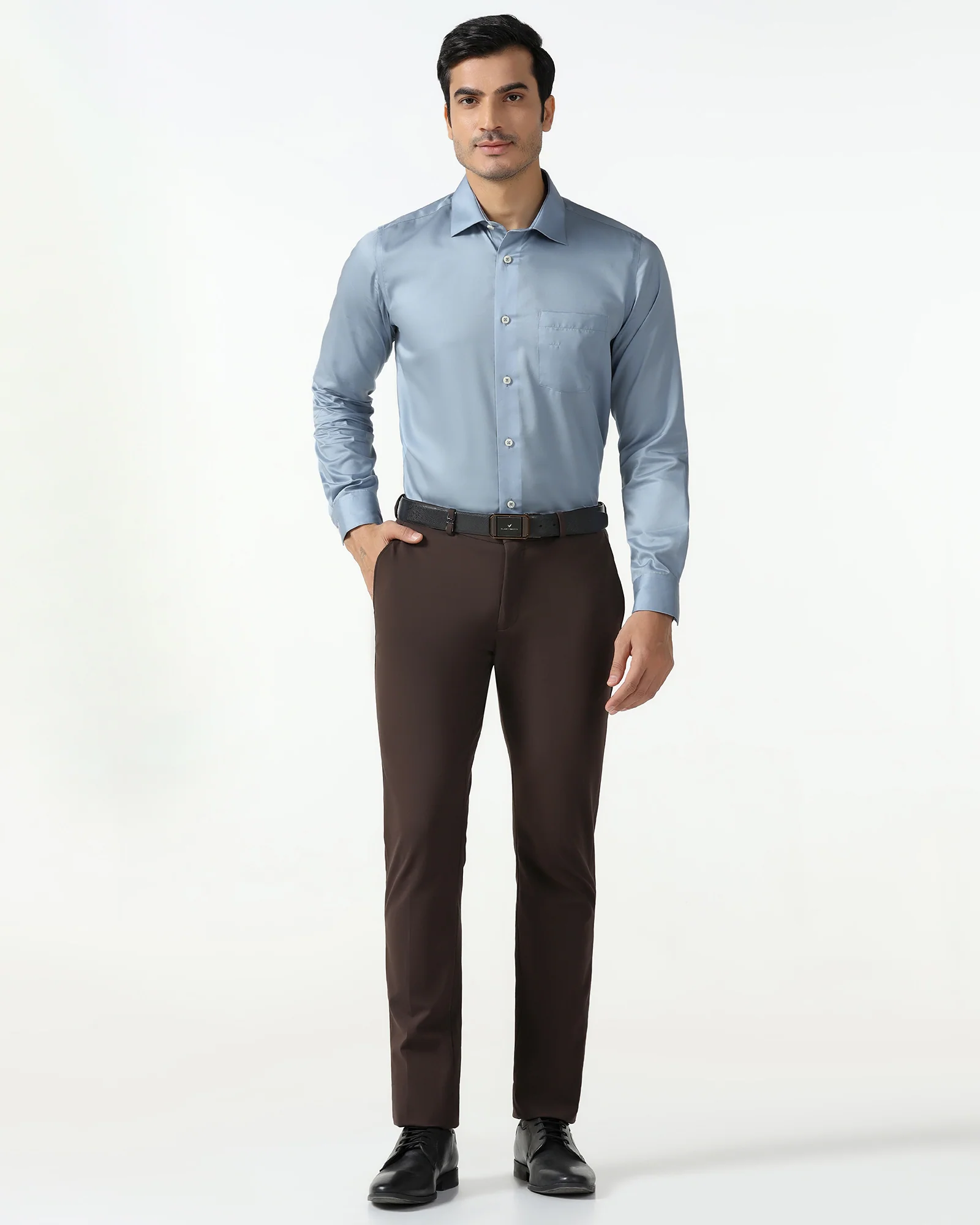 Blue Solid Shirt - Roger - Image 3