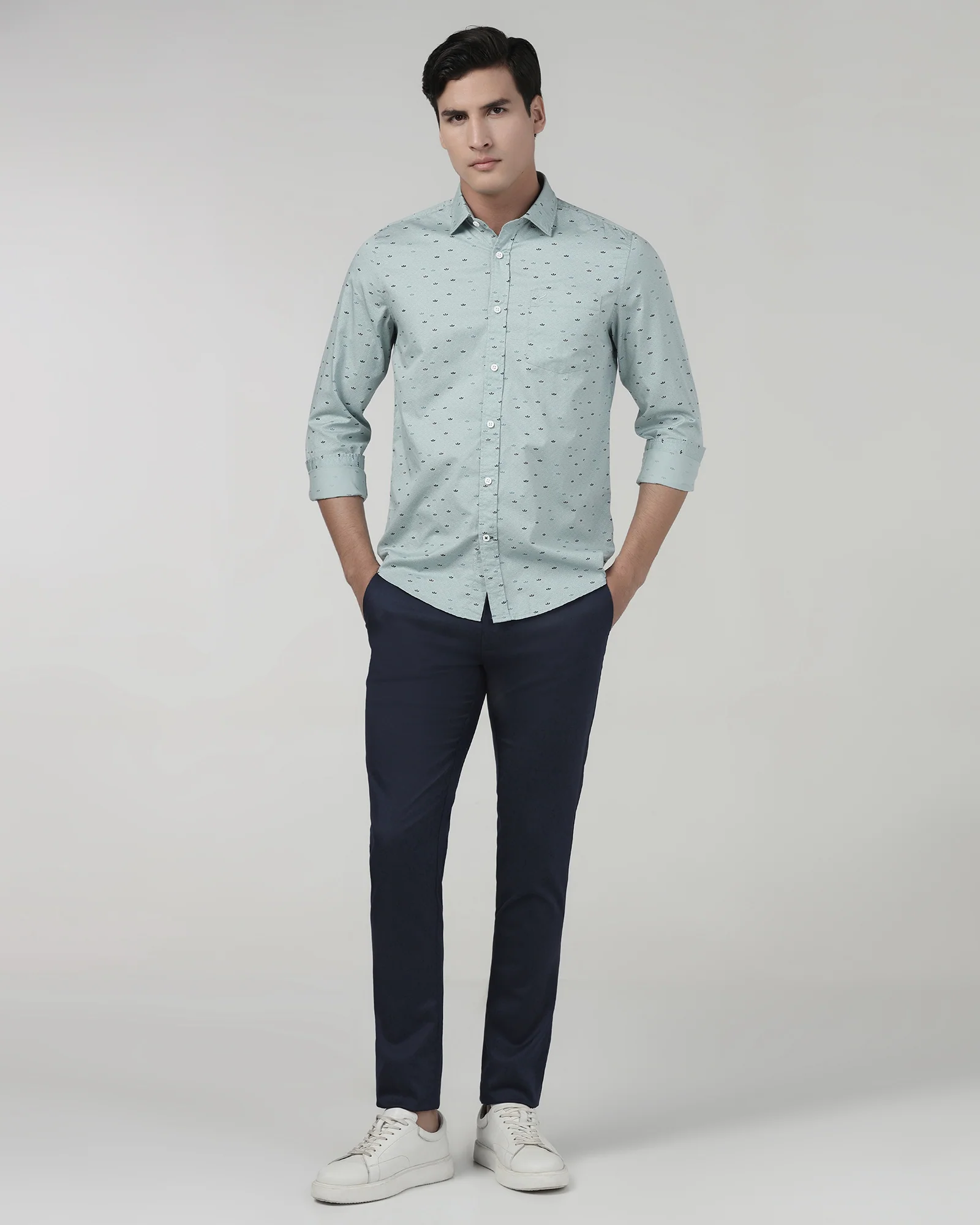 Blue Textured Khaki - Aspen