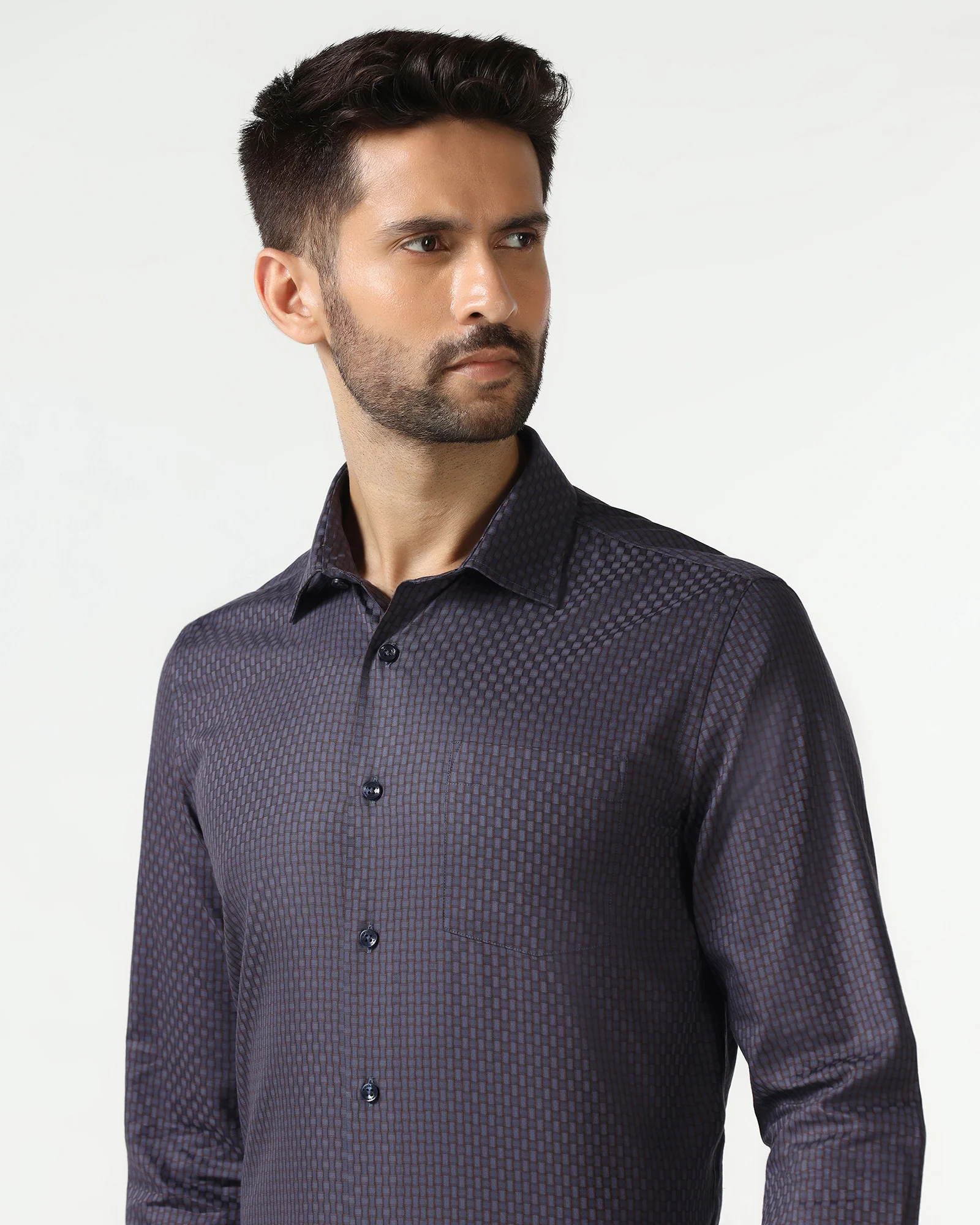 Blue Textured Shirt - Roster - Image 4