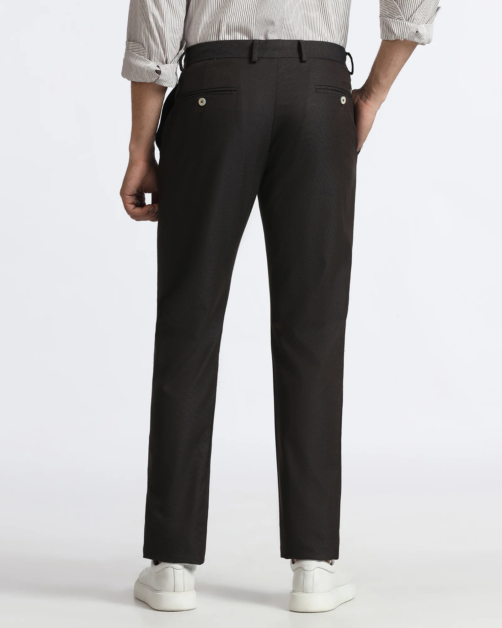 Brown Non Iron Textured Khakis - Ohio - Image 2