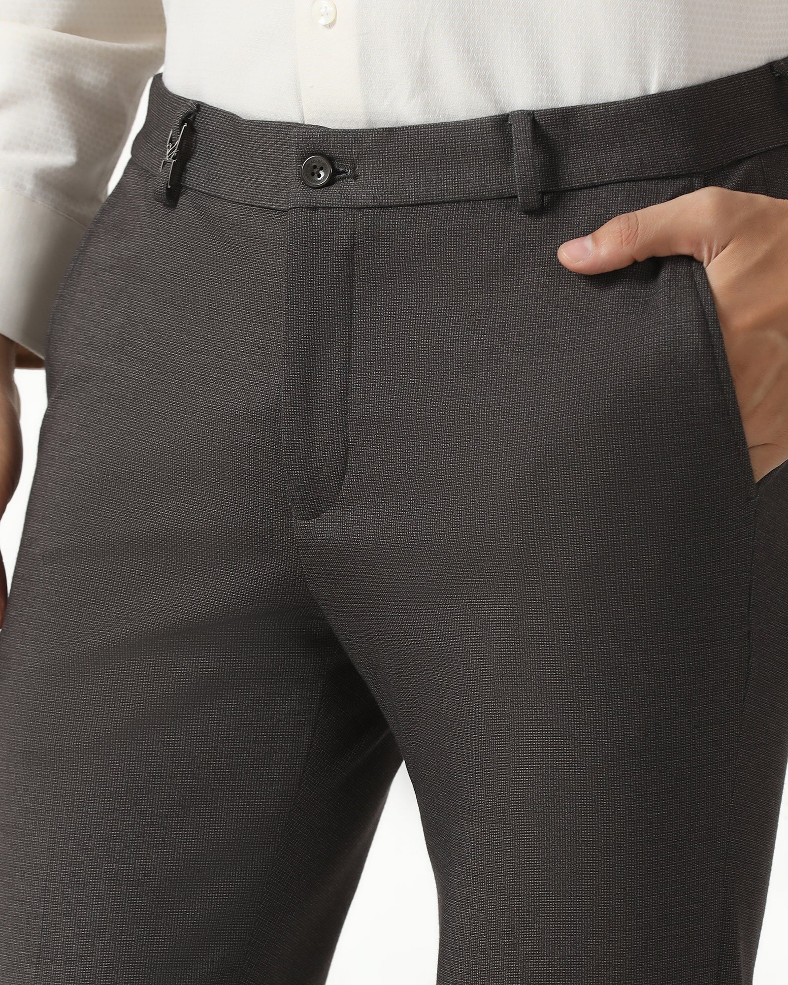 Brown Textured Trouser - Bira - Image 4