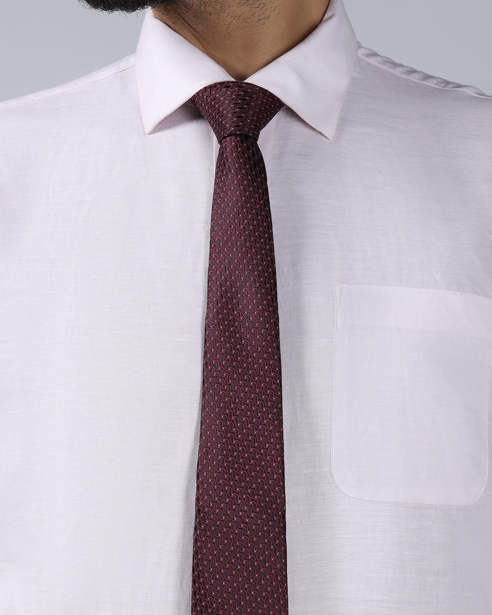 Brown Silk Jacquard Tie - Weston - Image 3