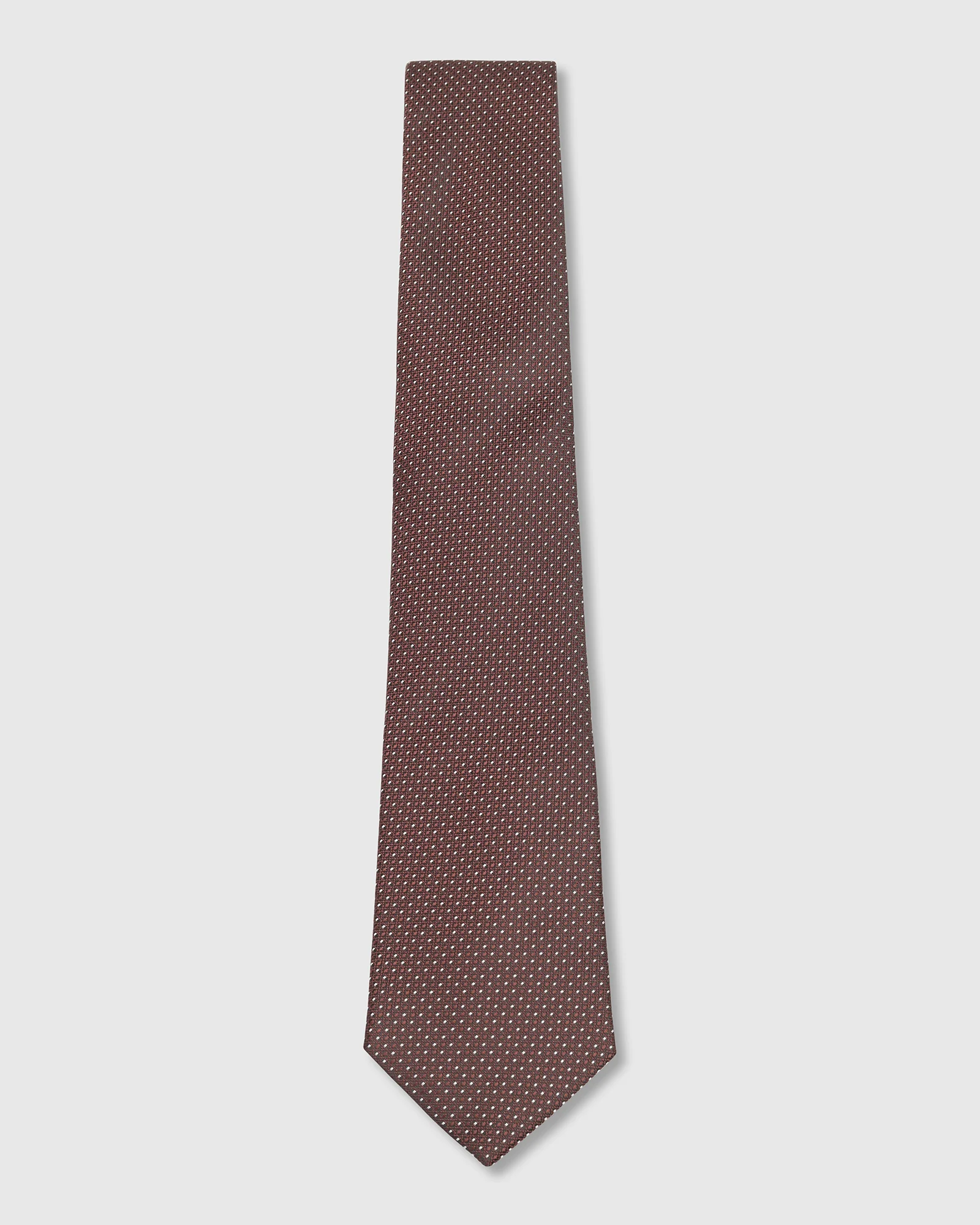 Brown Silk Textured Tie - Widolan - Image 5