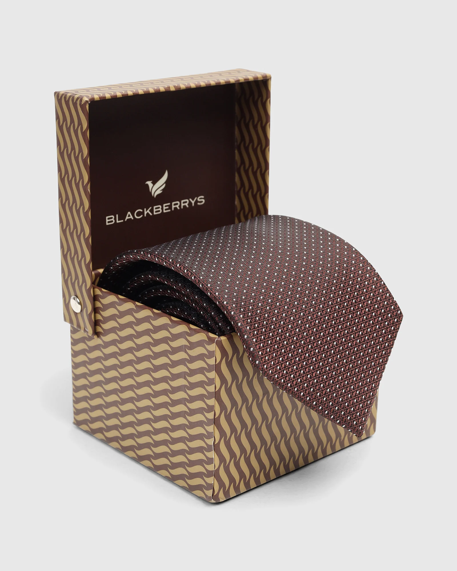 Brown Silk Textured Tie - Widolan - Image 6