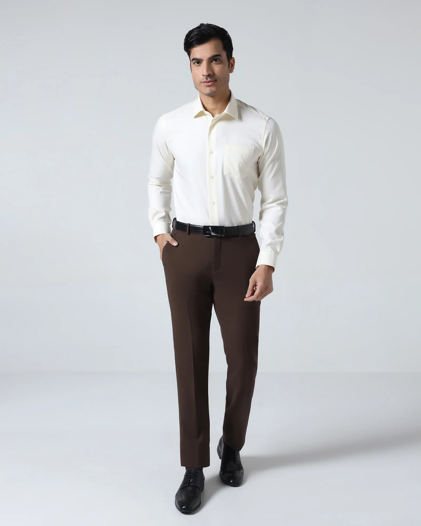 Brown Solid Trouser - Kings