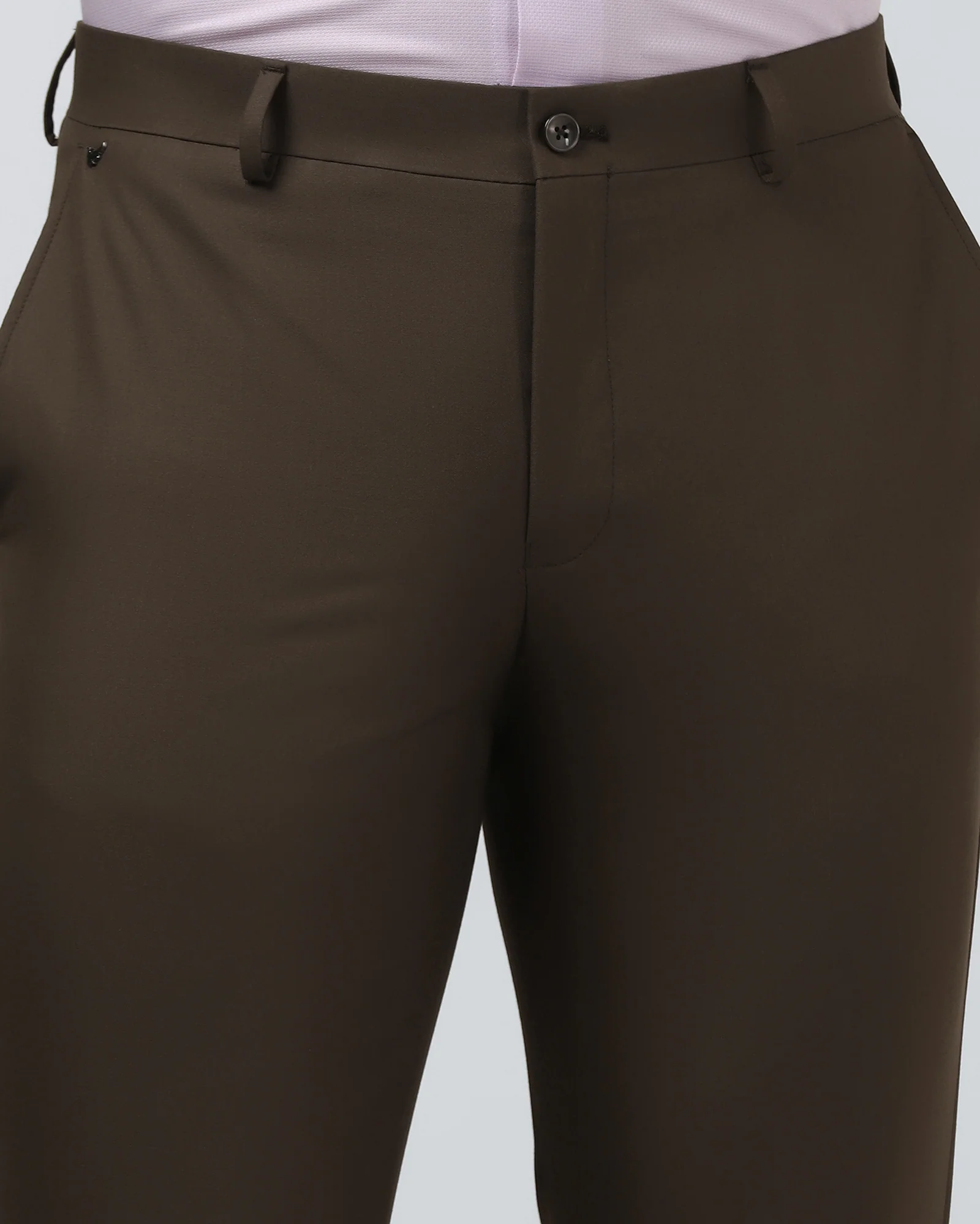 Brown Solid Trouser - Luis - Image 4