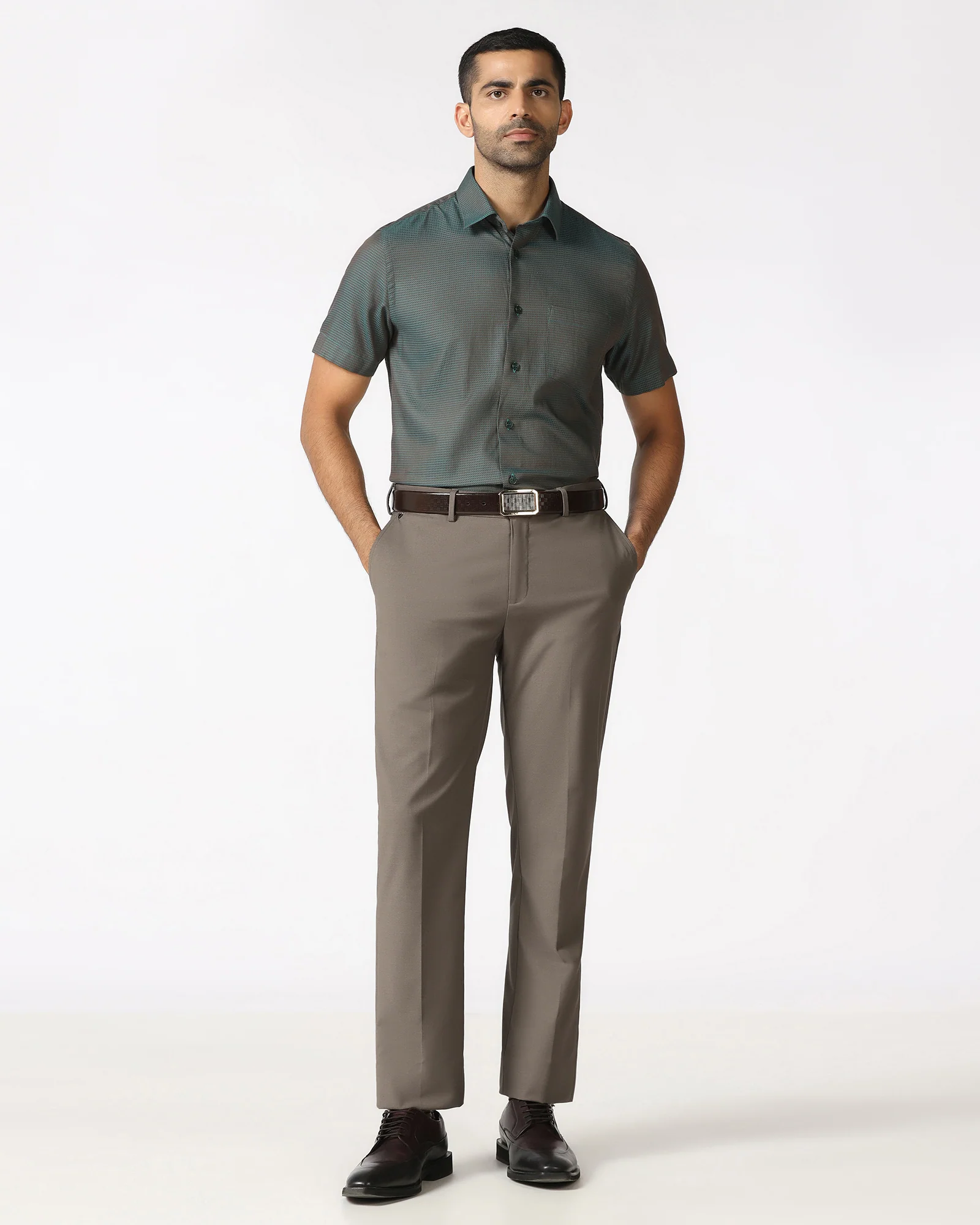 Brown Technowaist Solid Trouser - John