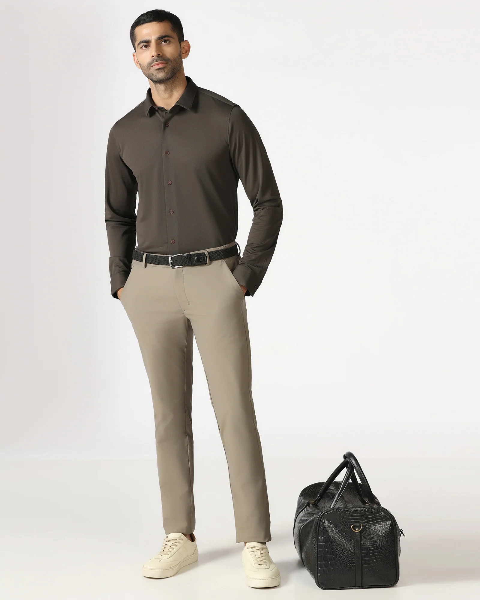 Brown TechPro Stripe Shirt - Keish - Image 8