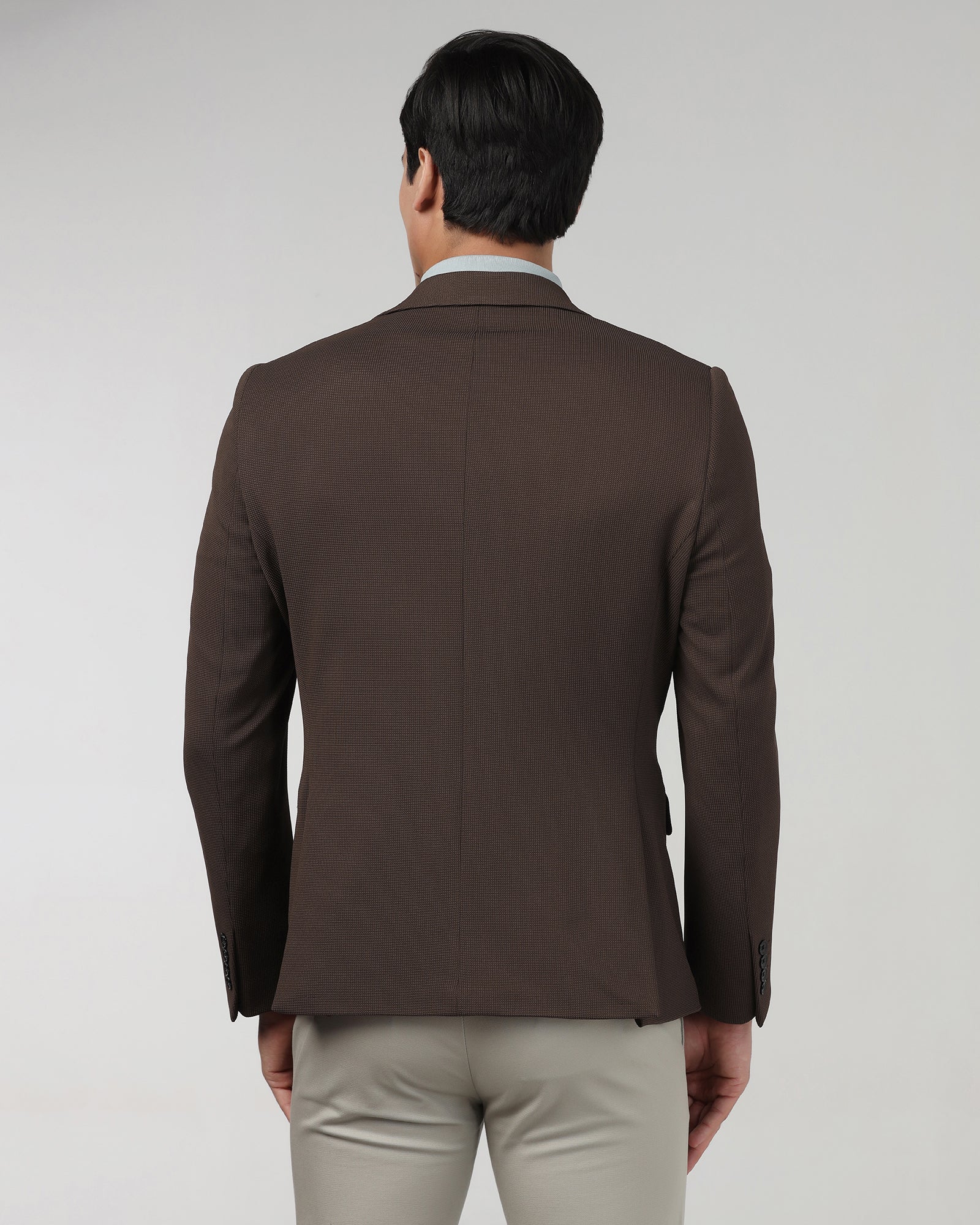 Brown Textured Blazer - Chris - Image 2
