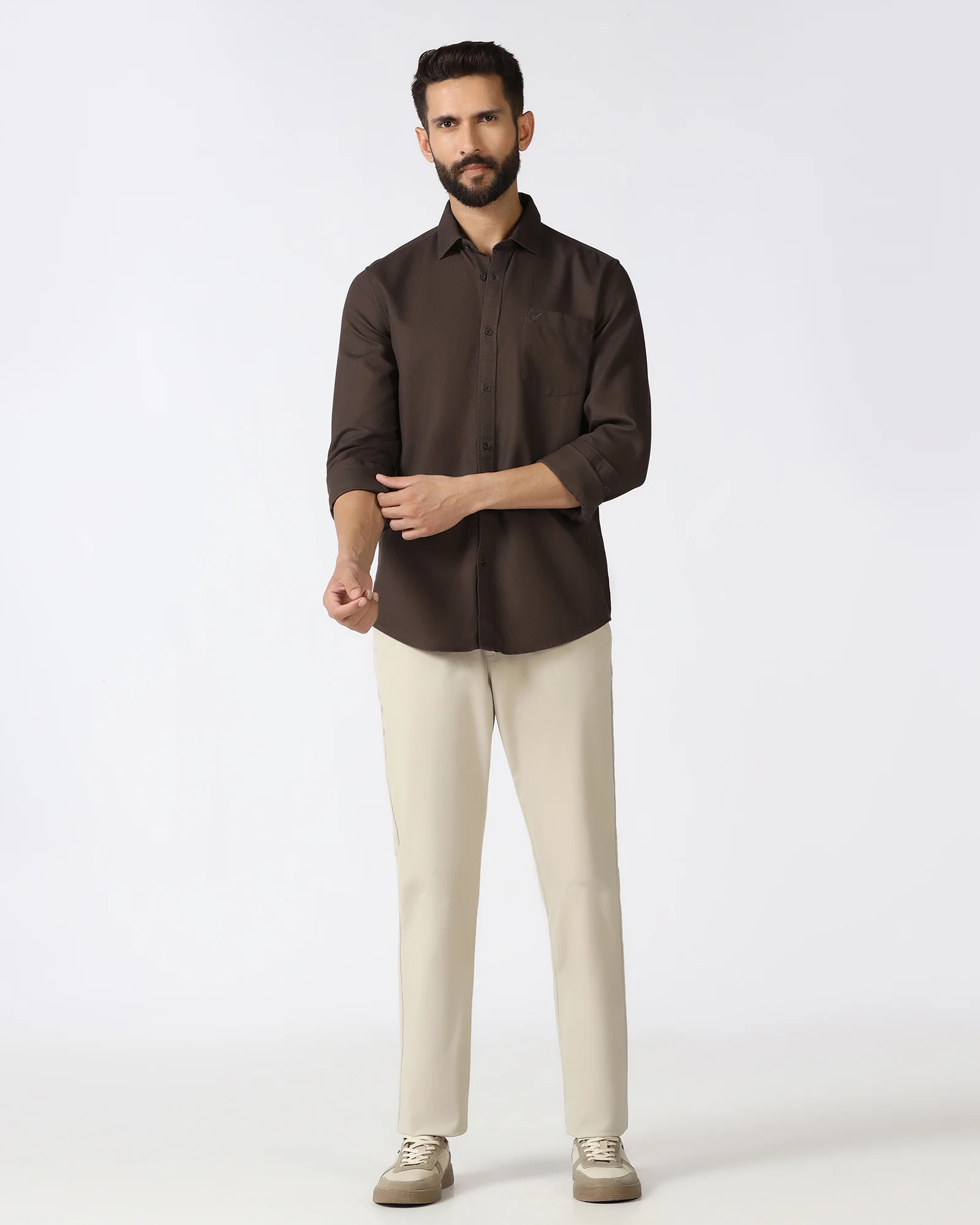 Brown Textured Shirt - Caty - Image 8