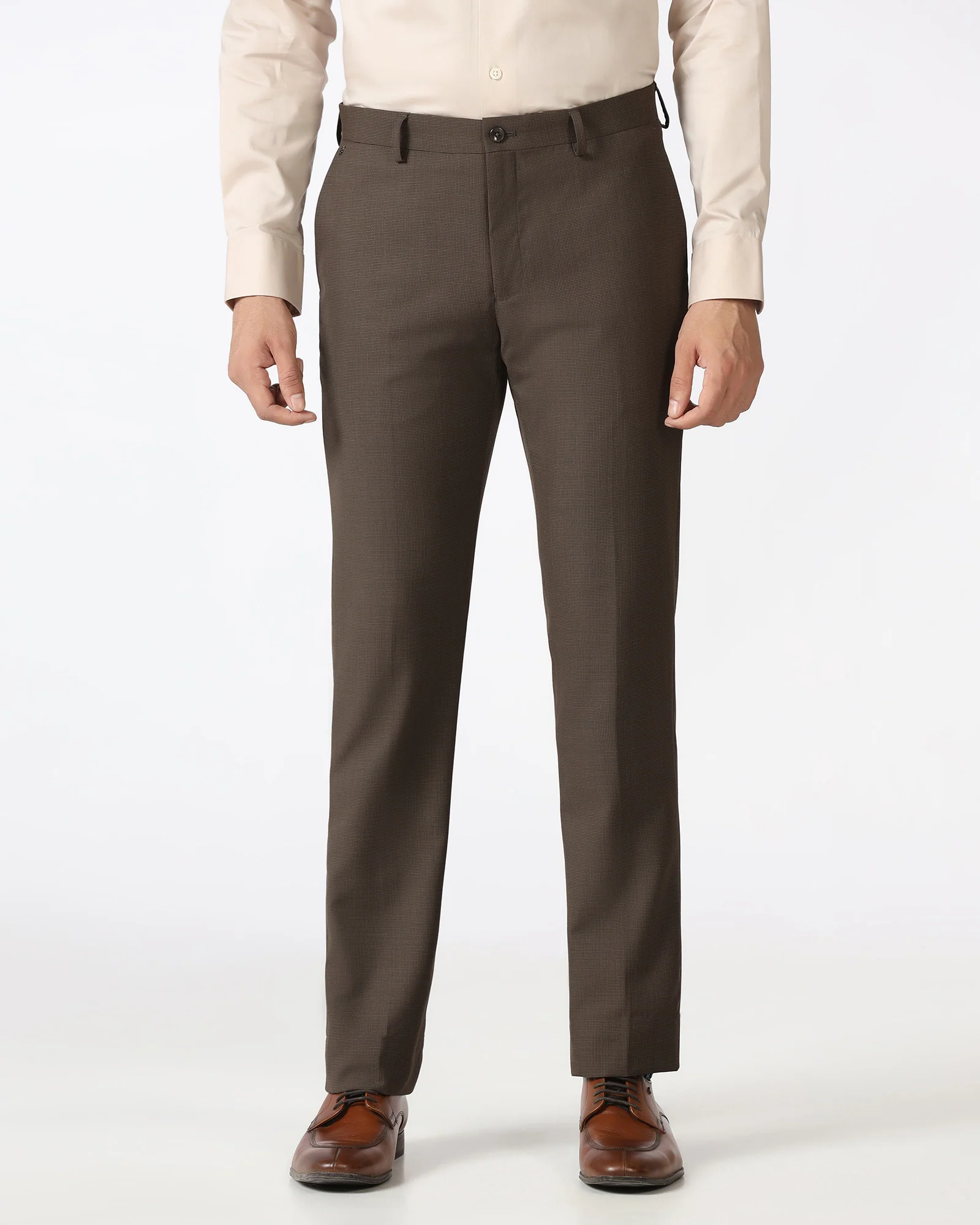 Brown Textured Trouser - Cardon - Image 3