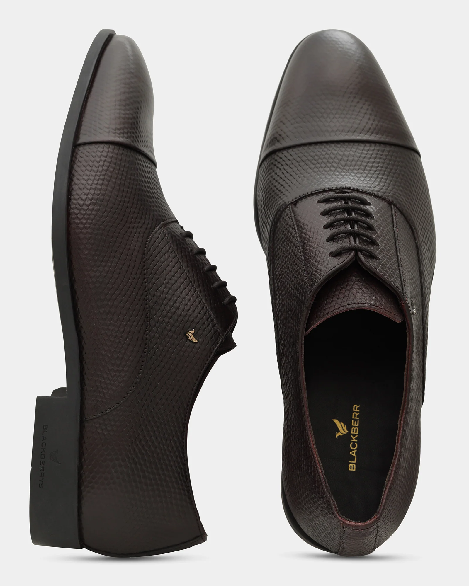 Burgundy Solid Oxford Shoes - Wibee - Image 2