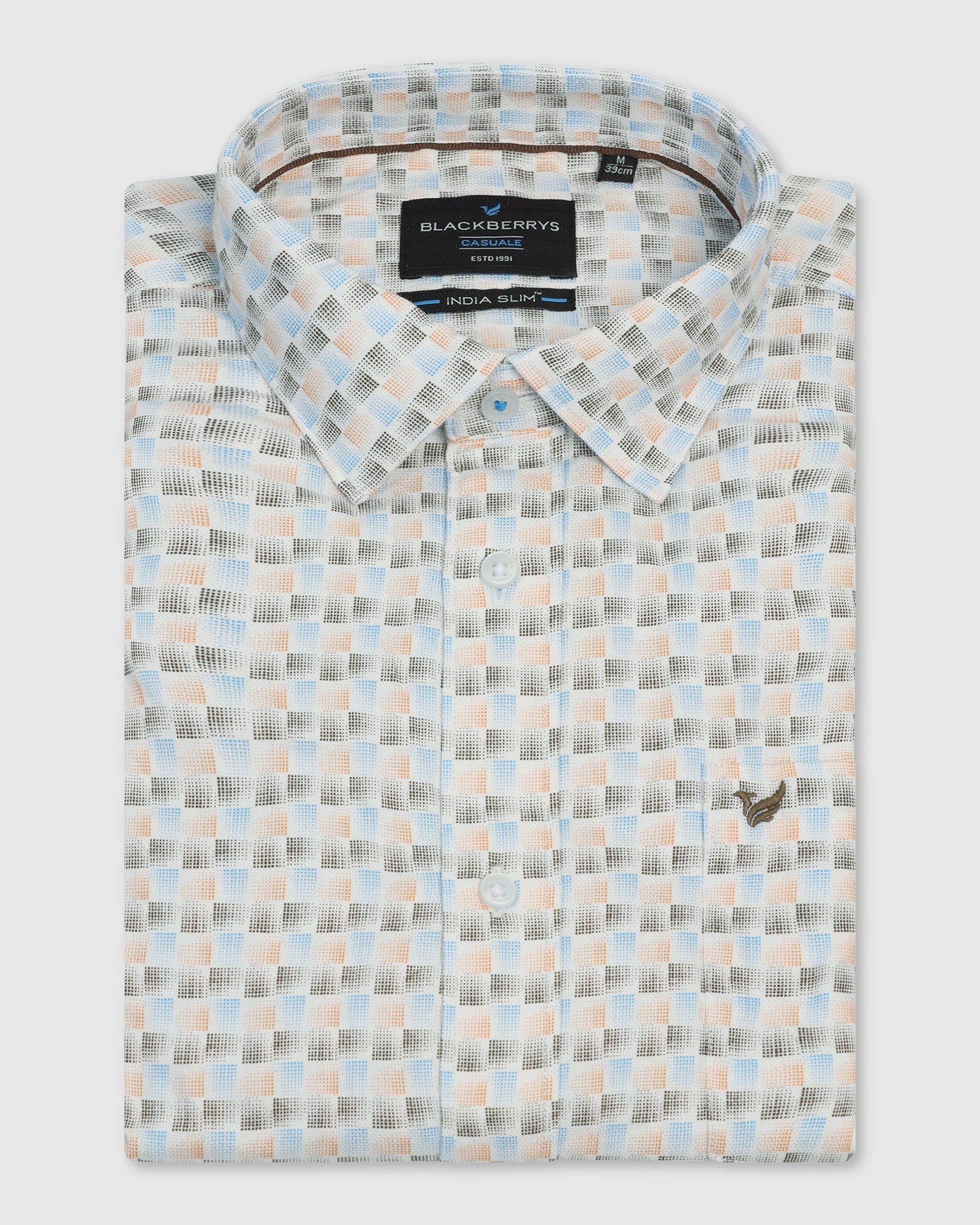 Casual Beige Printed Shirt - Felip - Image 5
