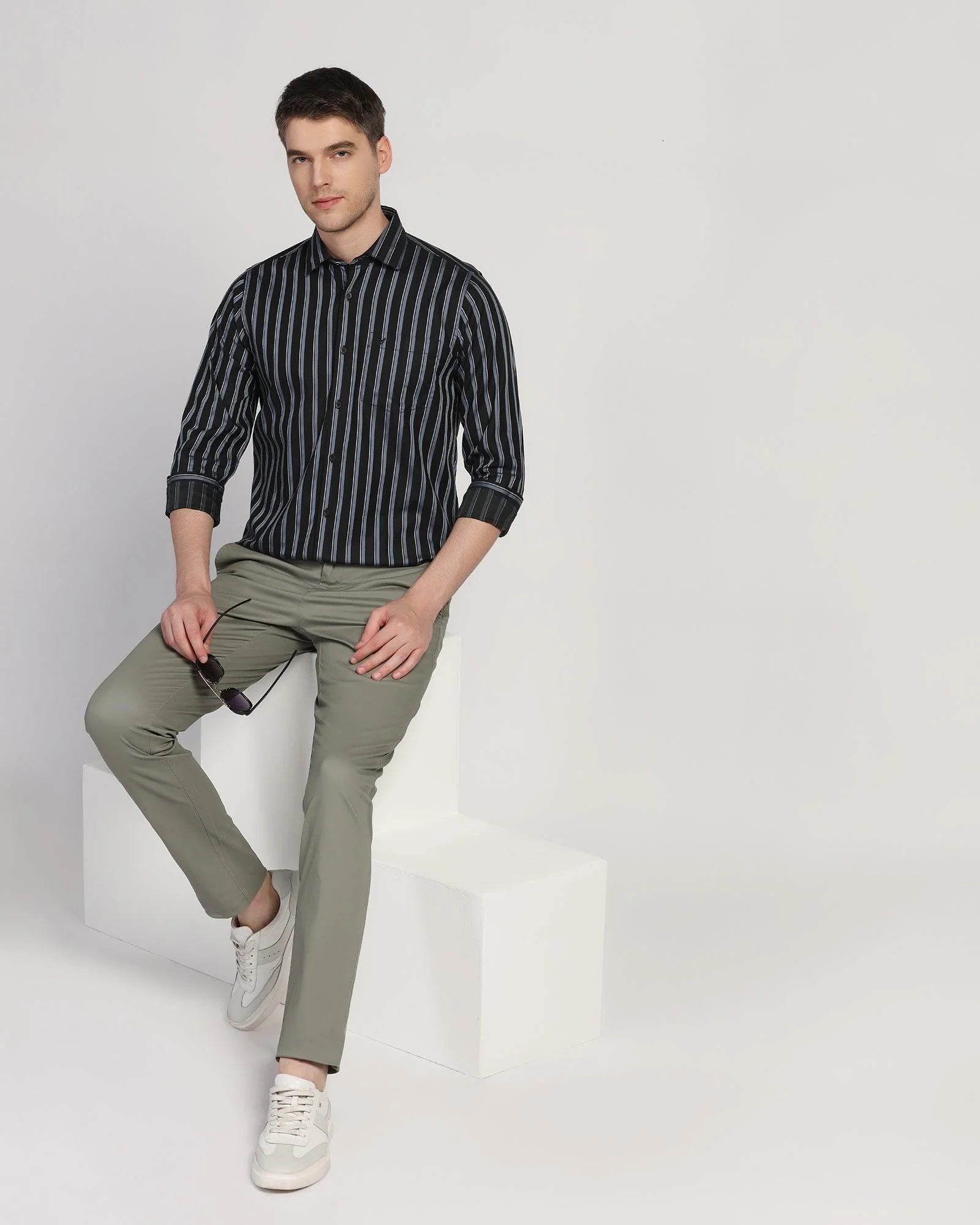 Casual Black Stripe Shirt - Vegas - Image 6