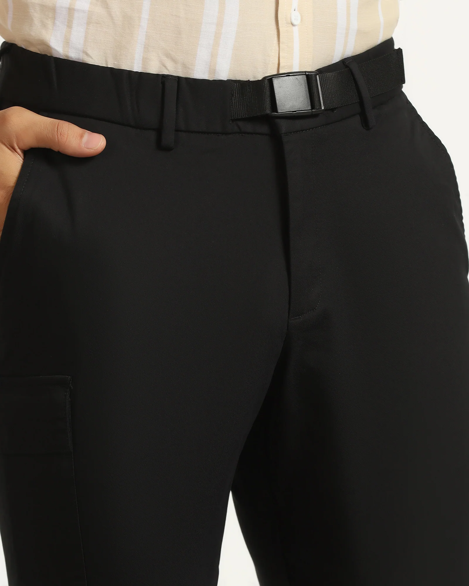 Casual Black Solid Shorts - Vik - Image 4