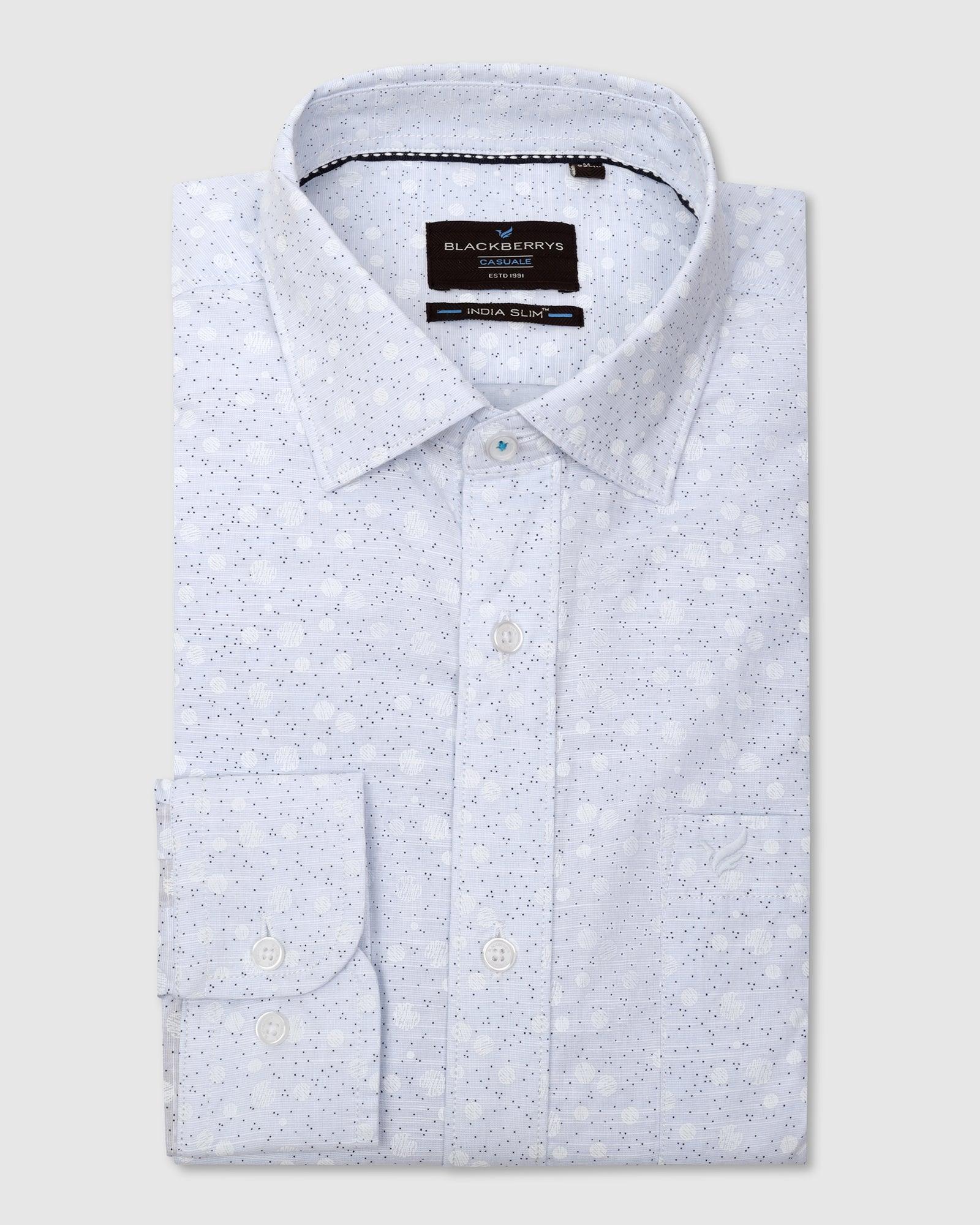 Casual Blue Printed Shirt - Salsa - Image 5