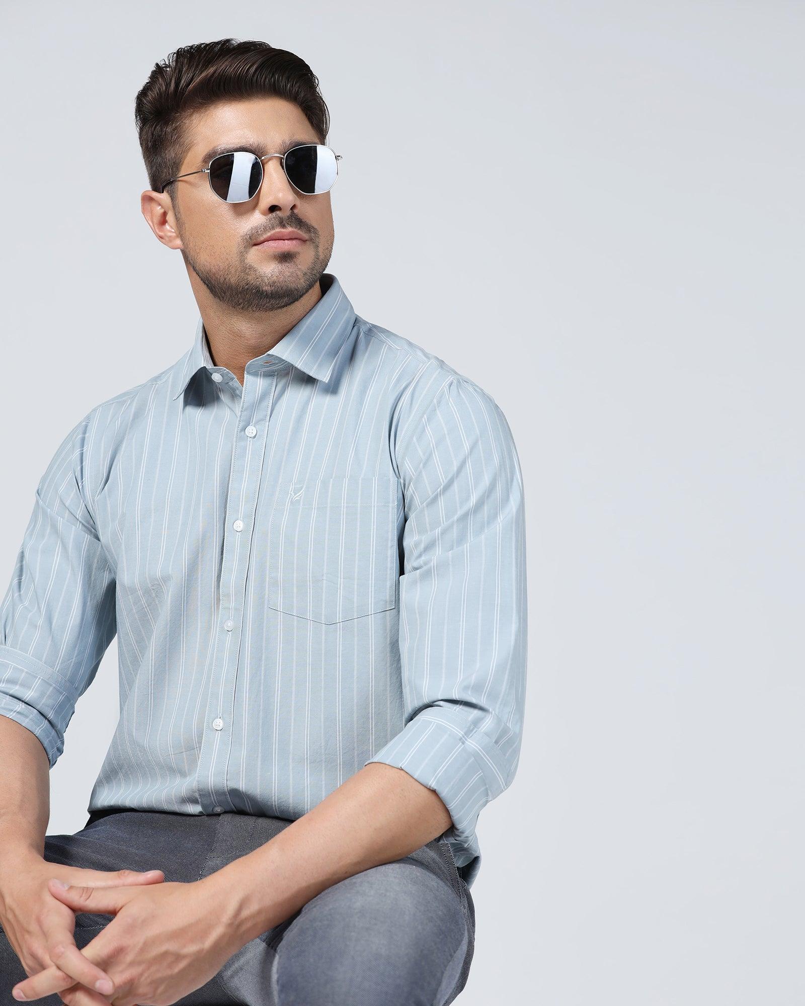 Casual Blue Stripe Shirt - Dollar - Image 7