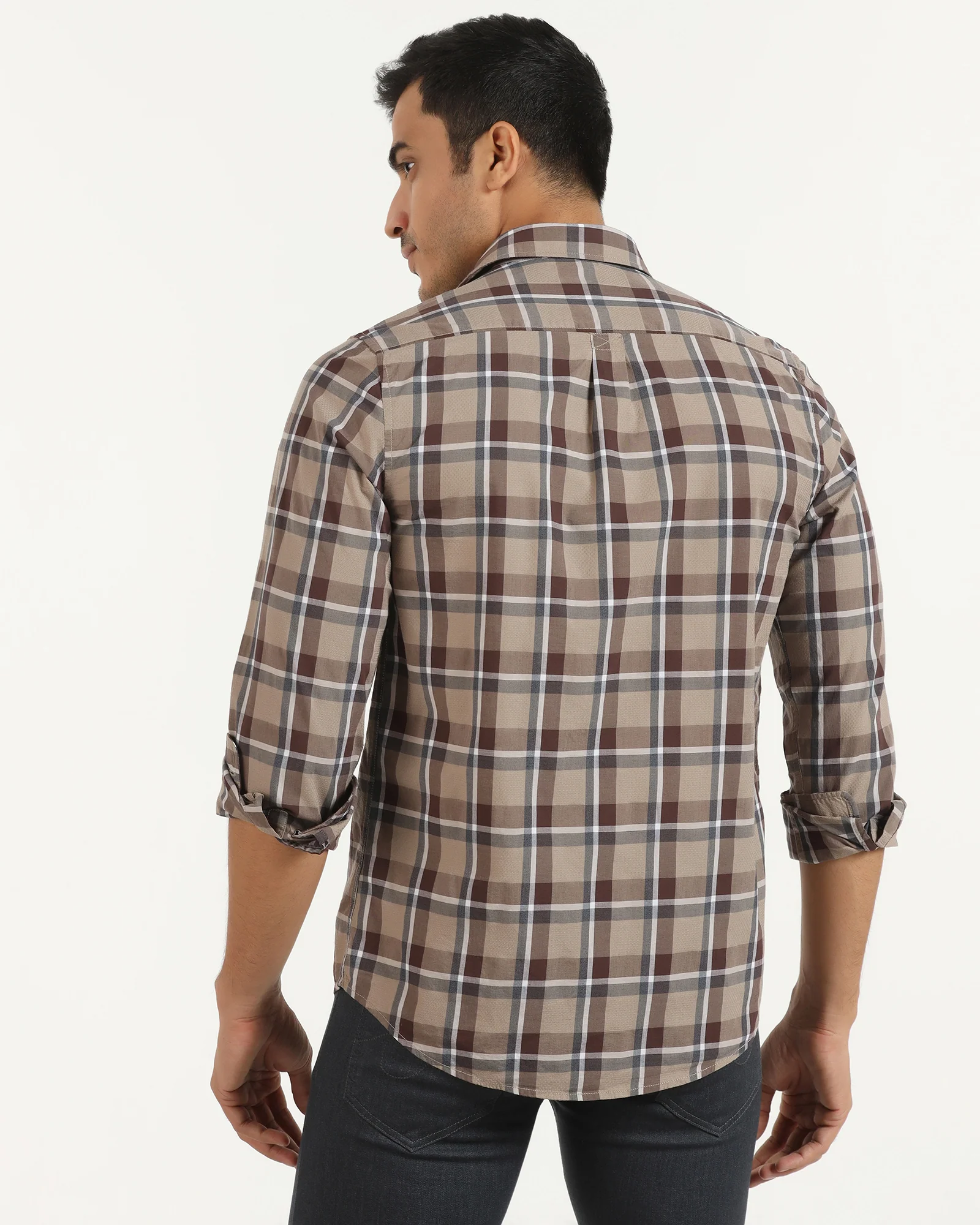 Casual Brown Check Shirt - Jace - Image 2
