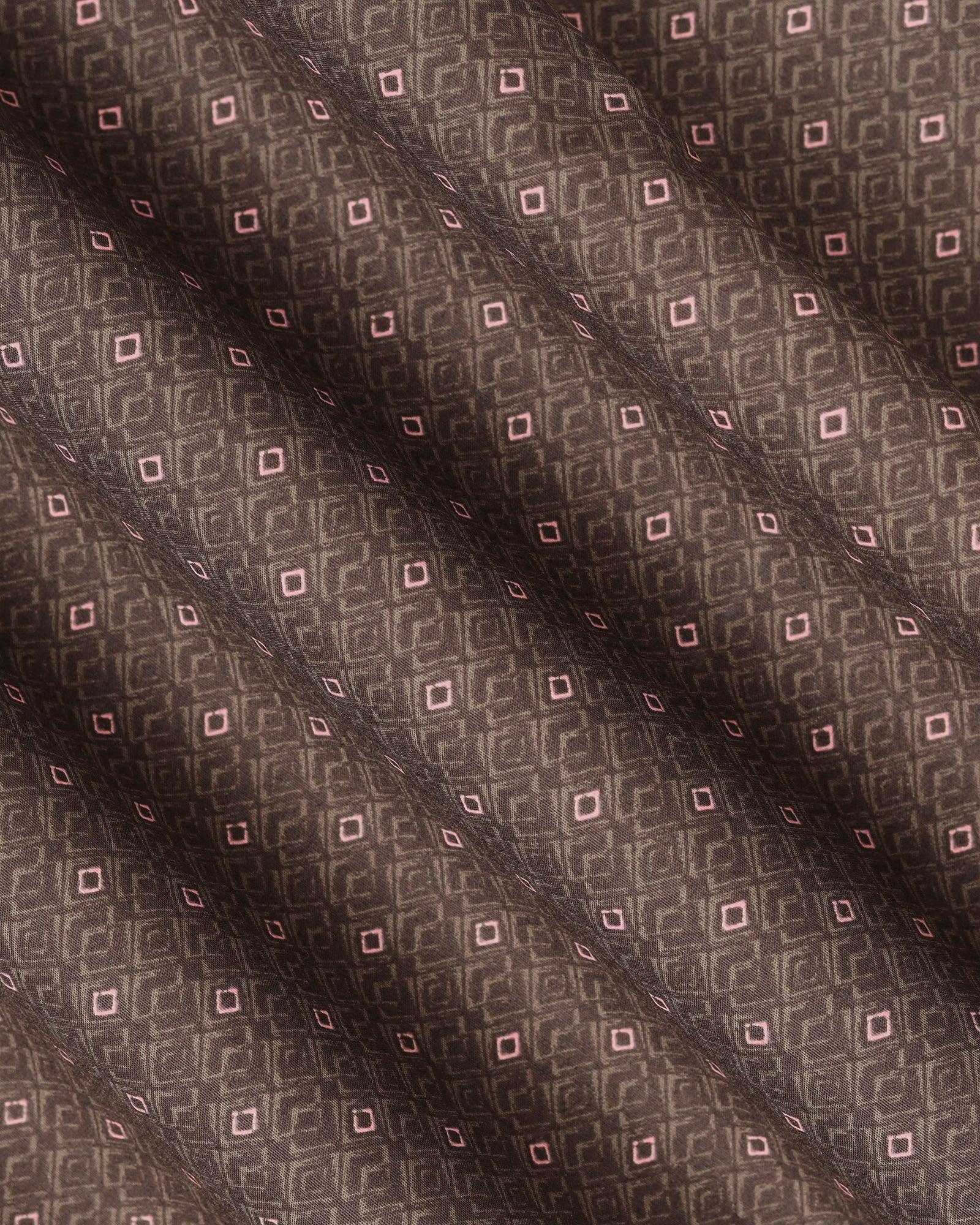 Casual Half Sleeve Brown Printed Shirt - Arwen - Image 6