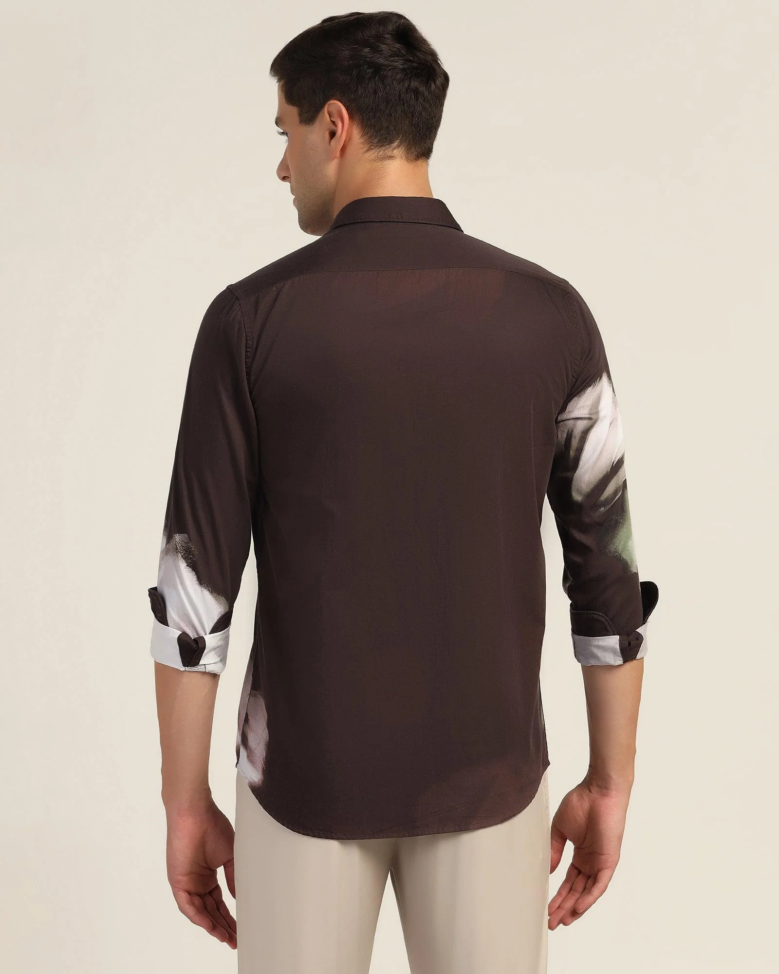 Casual Coffee Printed Shirt - Santo - Image 2