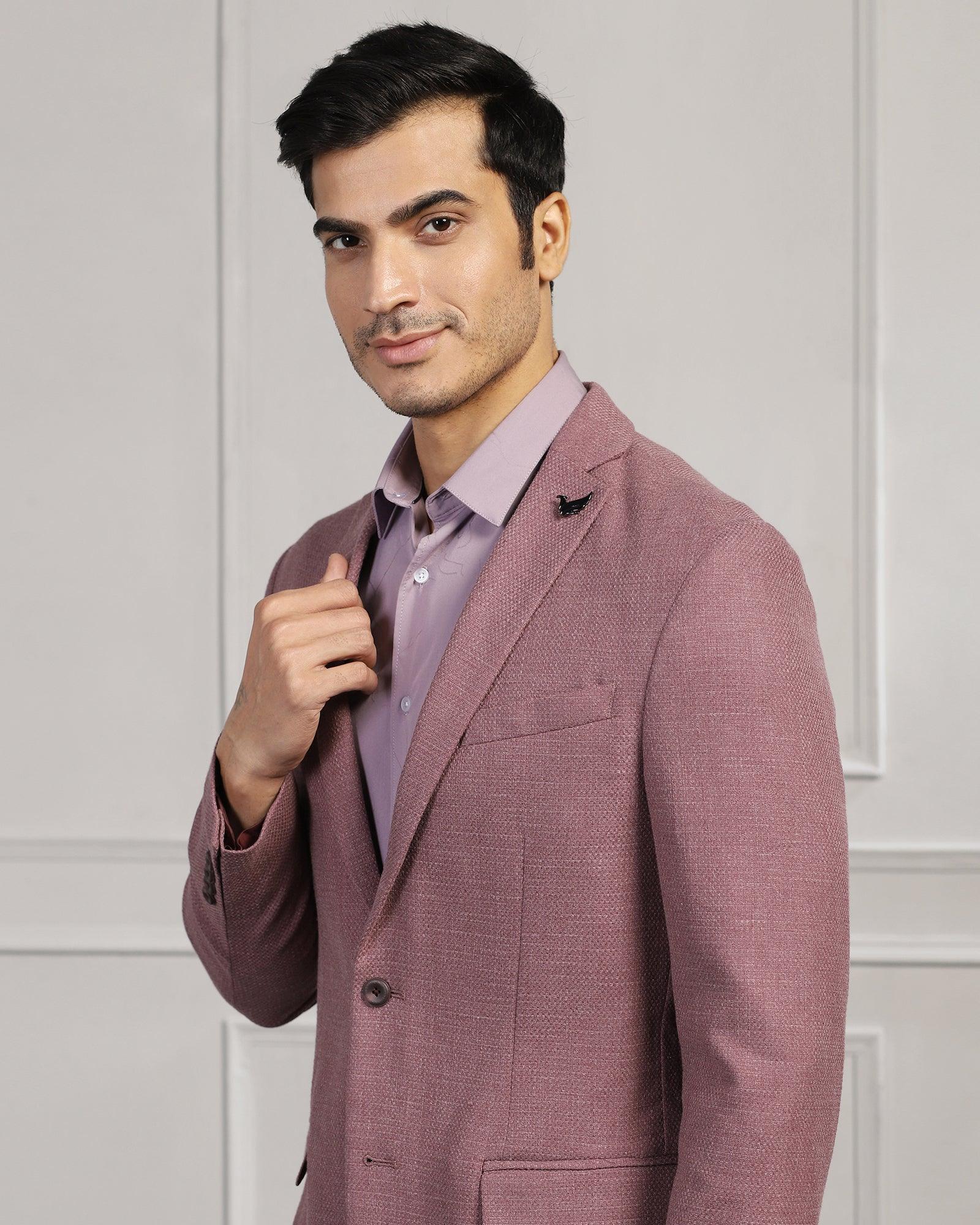Casual Dusty Pink Textured Blazer - Astin - Image 4